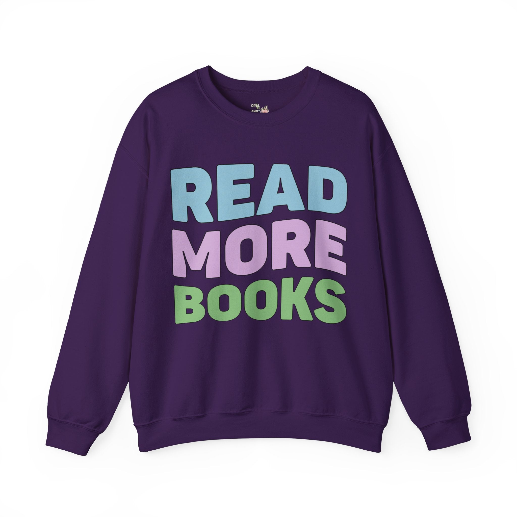 Bookish Sweatshirt with Retro Vibe: Read More Books | Cute Vintage Aesthetic Sweatshirt, School Librarian, Book Lover Gift, English Student - Opal and June