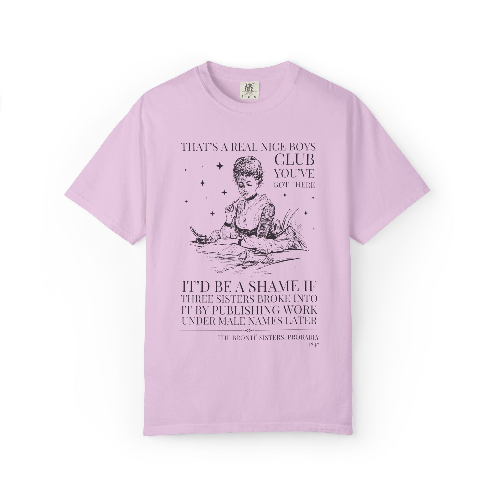 Bookish The Bronte Sisters Classic Literature Bookworm T-Shirt, Jane Eyre, Wuthering Heights, Emily Bronte, Charlotte Bronte, Anne Bronte - Opal and June