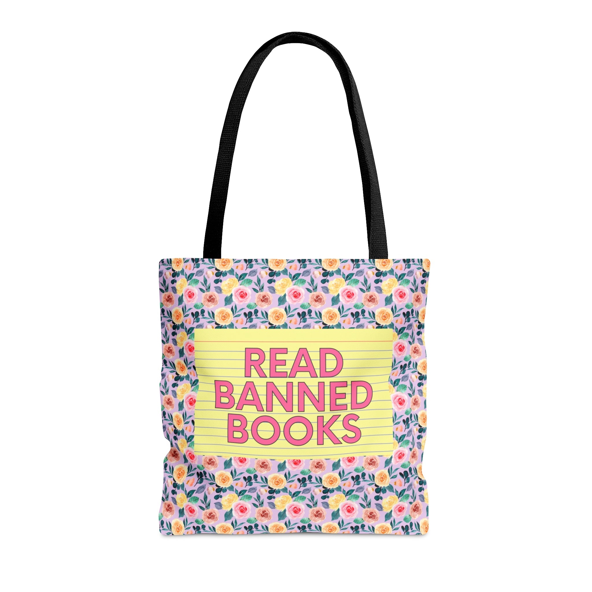 Bookish Tote Bag: Read Banned Books | Support Your Library, Tote for Reader, Book Lover Gift, Vintage Aesthetic Tote with Colorful Flowers - Opal and June
