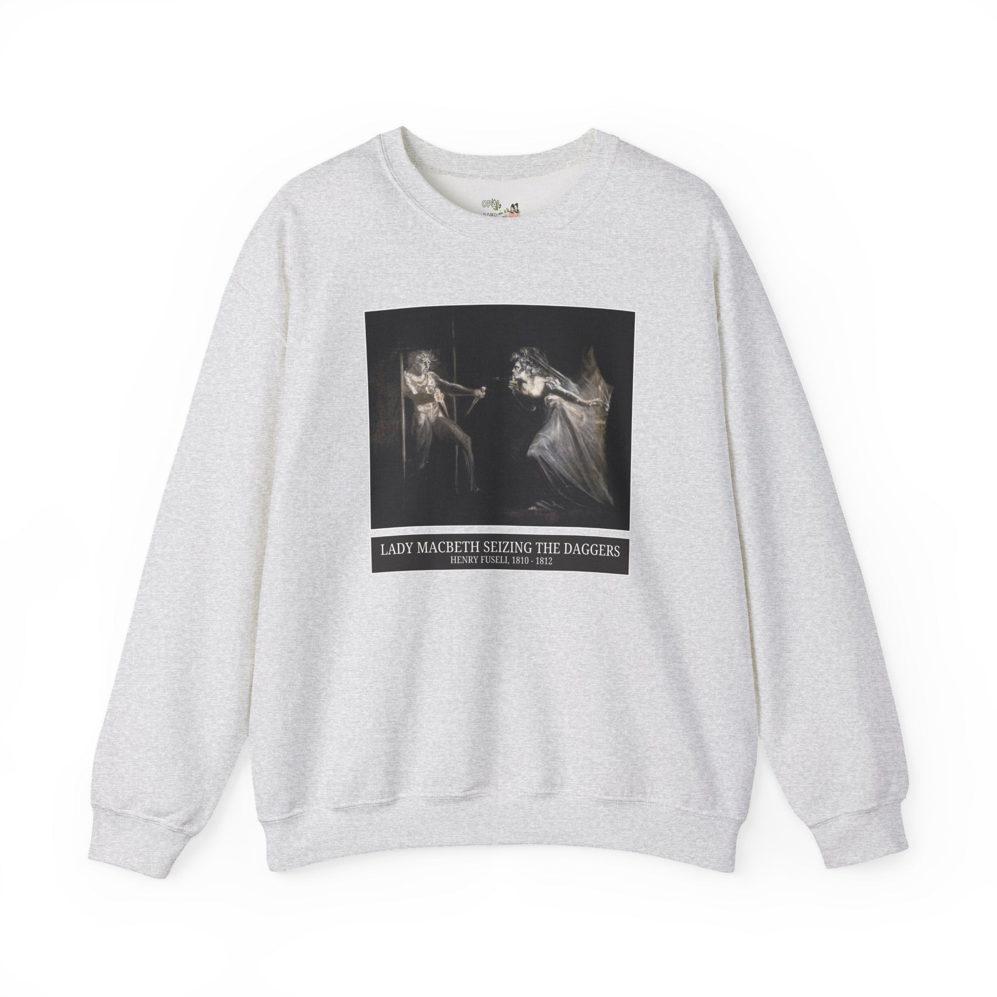 Bookish William Shakespeare English Teacher Art History Sweatshirt: Lady Macbeth Seizing the Daggers by Henry Fuseli, Book Lover Gift Idea - Opal and June