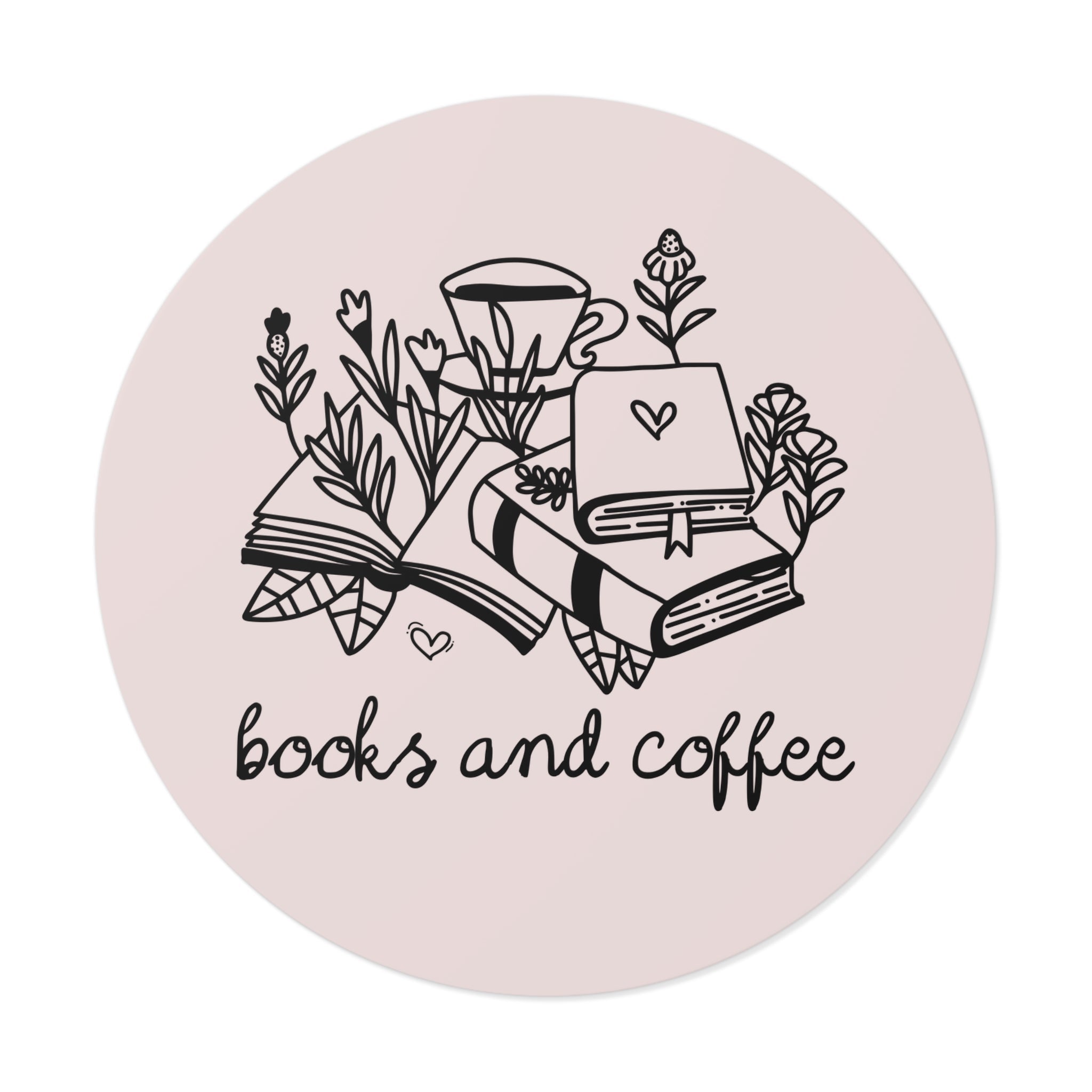 Books and Coffee Sticker with Flowers: Book Lover Gift Idea for Bookworm, Librarian Who Loves Coffee, Romance Reader Gift, Coffee Lover - Opal and June
