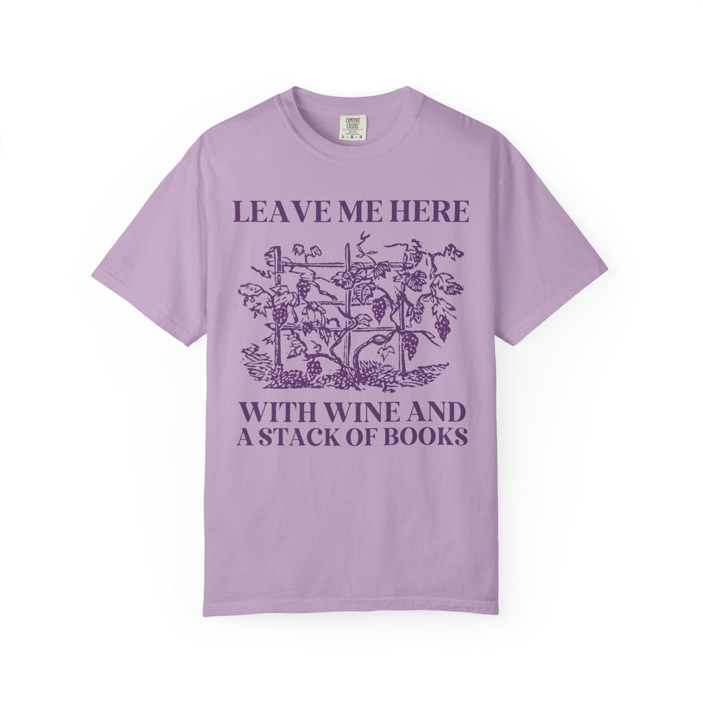 Books and Wine Funny Saying T-Shirt for Romance Reader or Mom Who Loves Reading, Silly Vintage Aesthetic Bookish Tee, Cute Bookworm Present - Opal and June
