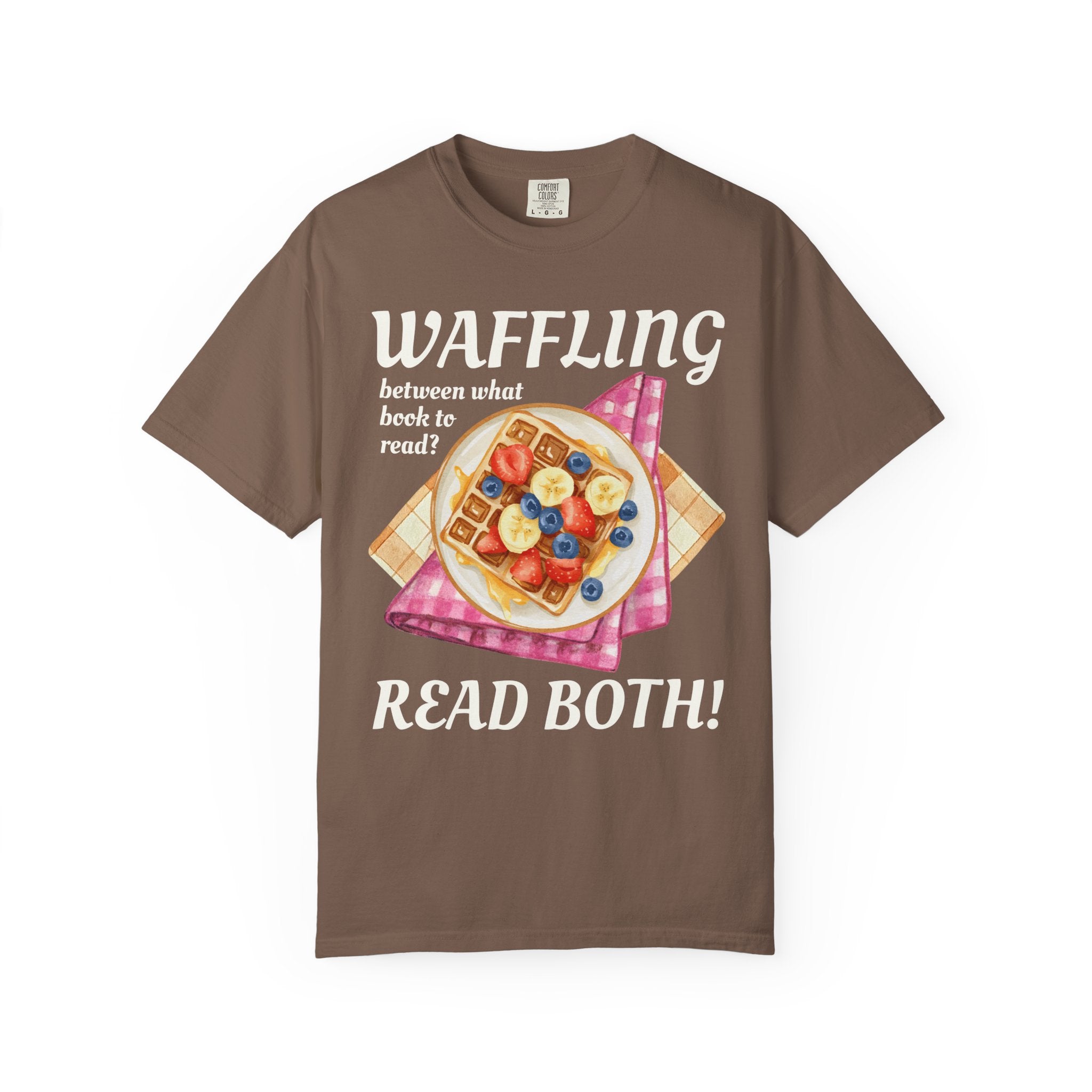 Bookworm Brunch Tee Shirt for Book Lover Who Loves Waffles, Funny Saying Bookish T-Shirt for Romance Reader or Librarian, Nineties Throwback - Opal and June