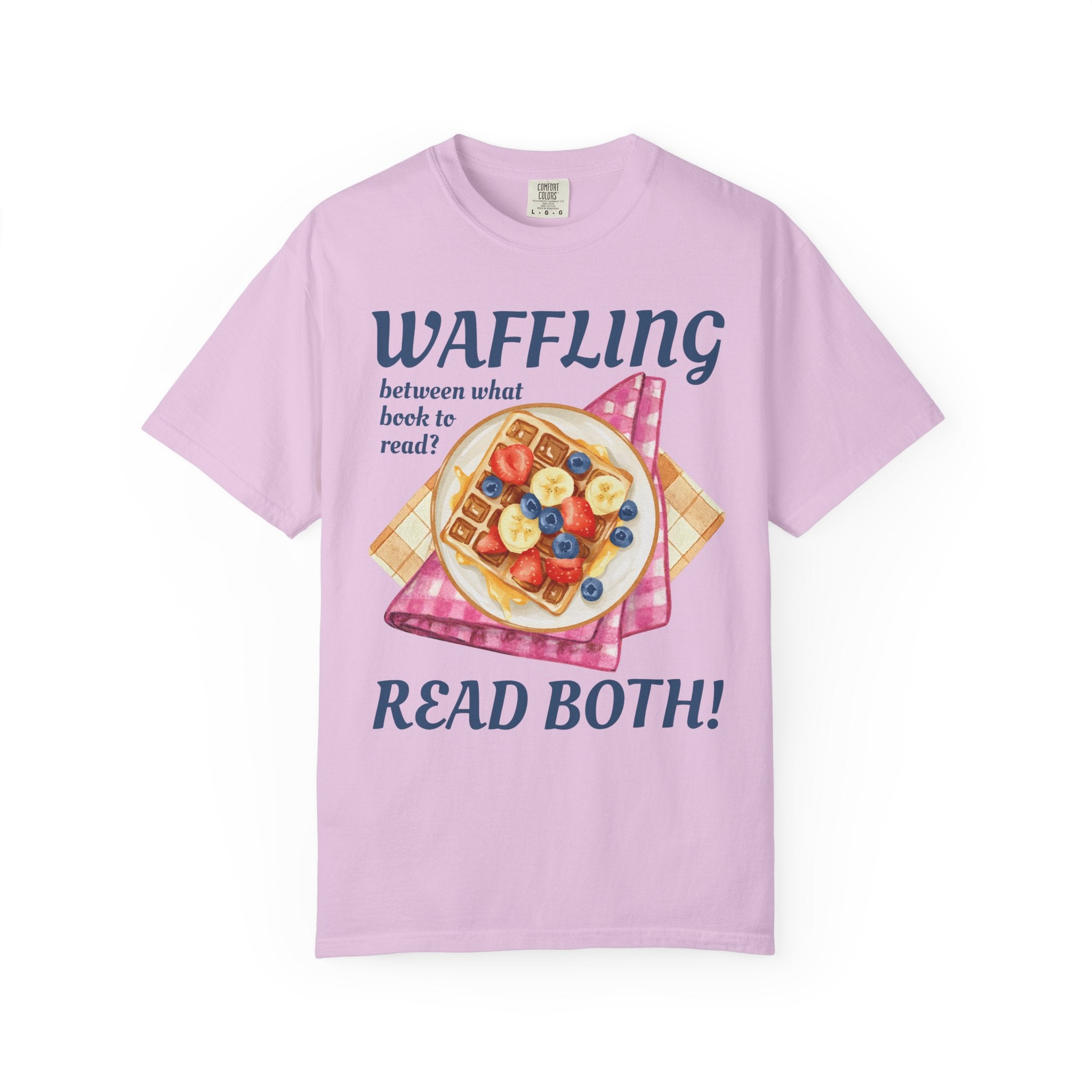 Bookworm Brunch Tee Shirt for Book Lover Who Loves Waffles, Funny Saying Bookish T-Shirt for Romance Reader or Librarian, Nineties Throwback - Opal and June