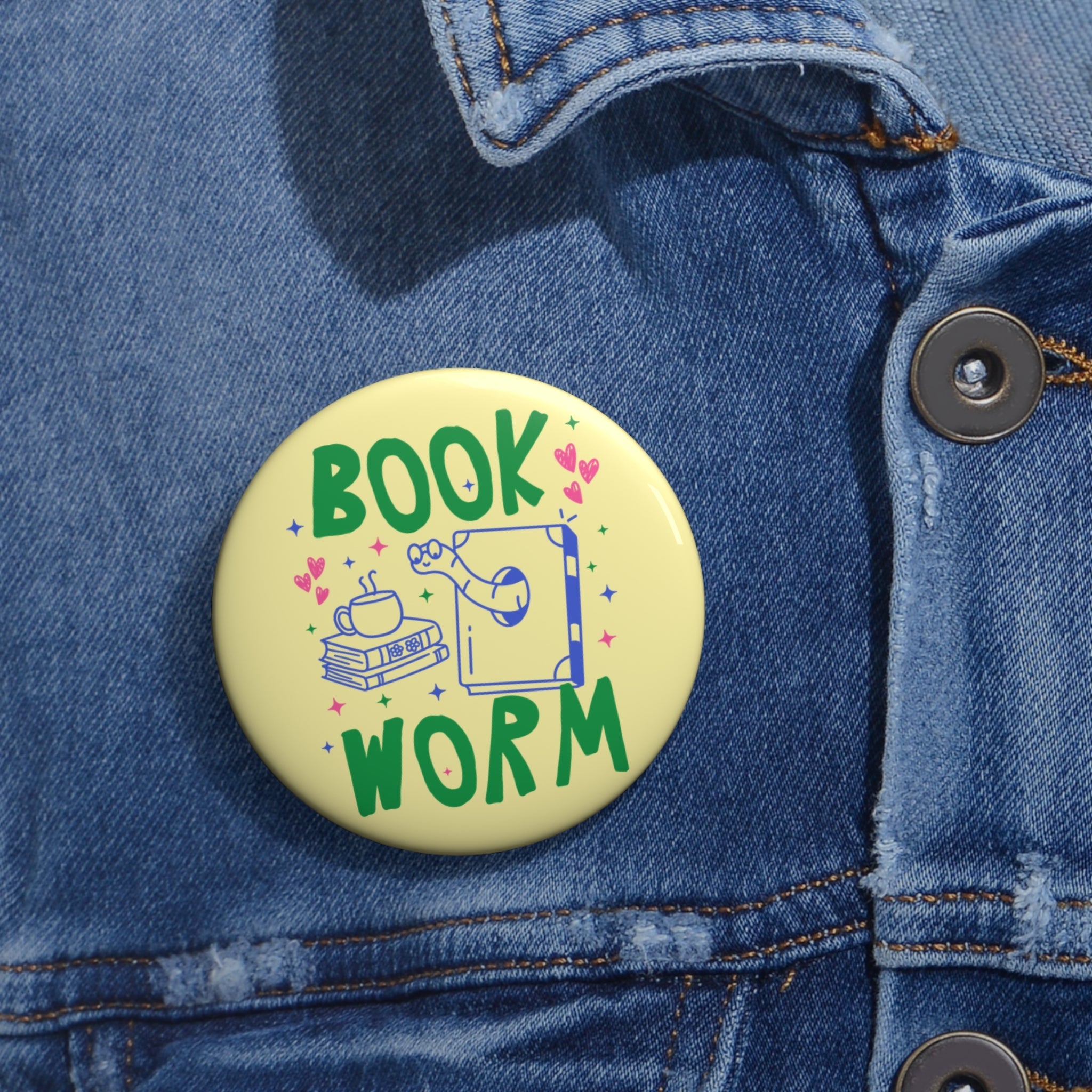 Bookworm Pinback Button - Opal and June