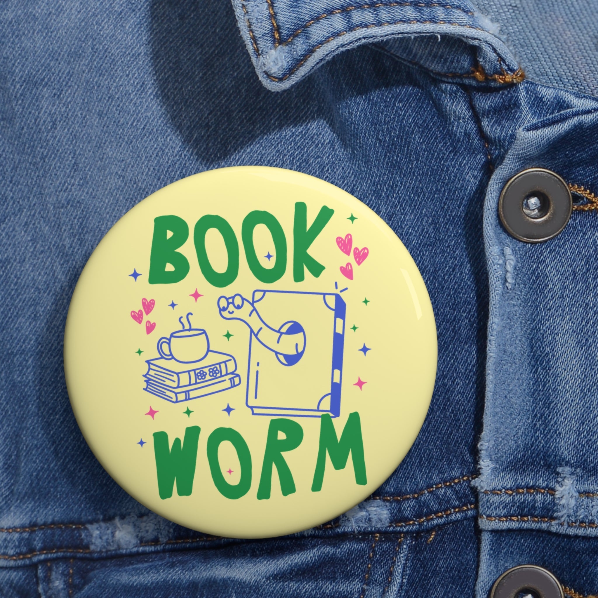 Bookworm Pinback Button - Opal and June