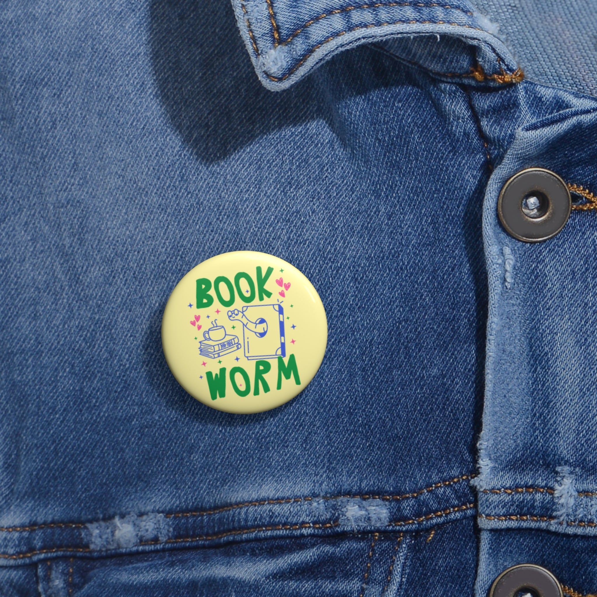 Bookworm Pinback Button - Opal and June