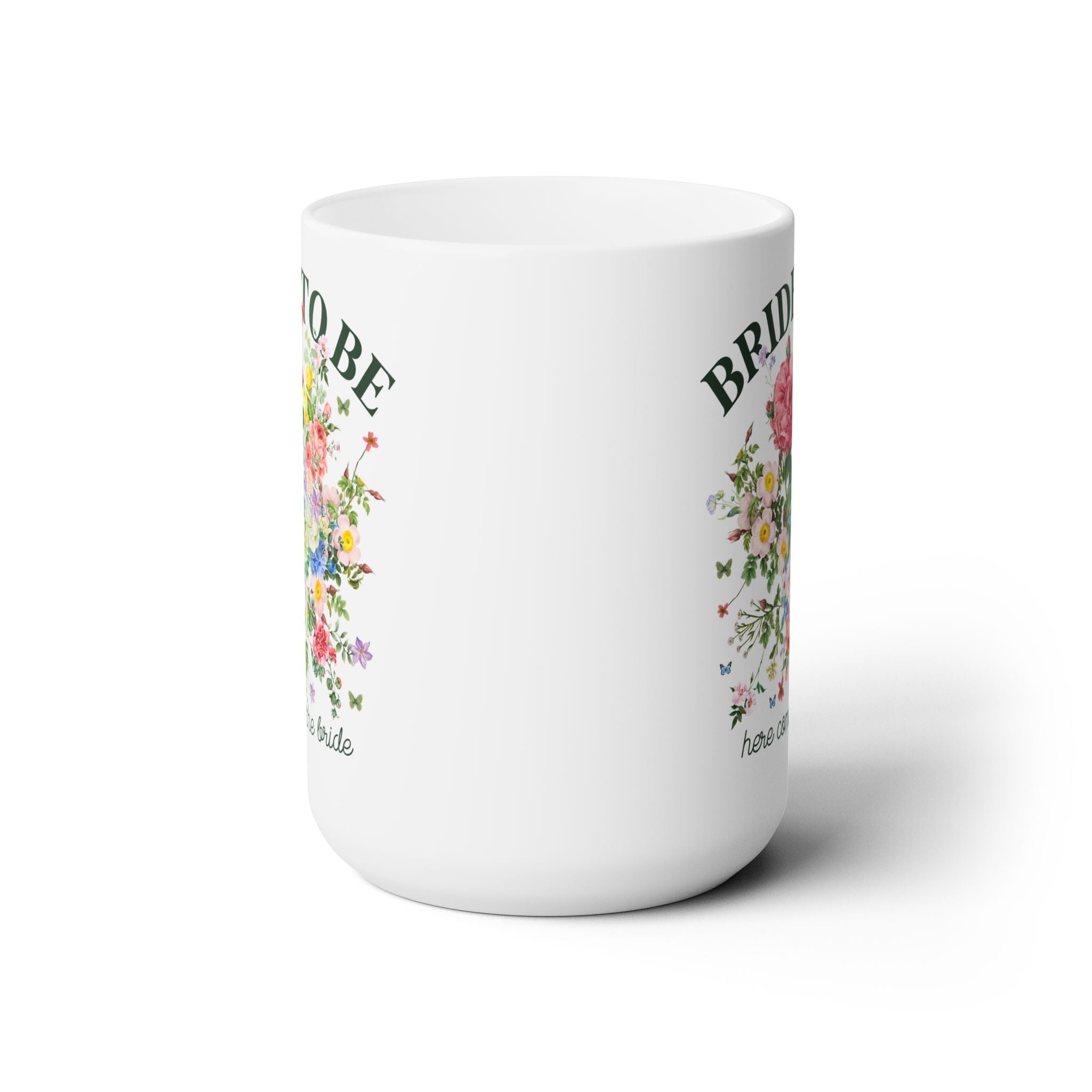 Bride To Be Floral Coffee Mug: 15 Oz Coffee Mug for Newly Engaged Bride, Cute Engagement Gift for Sister Getting Married - Opal and June