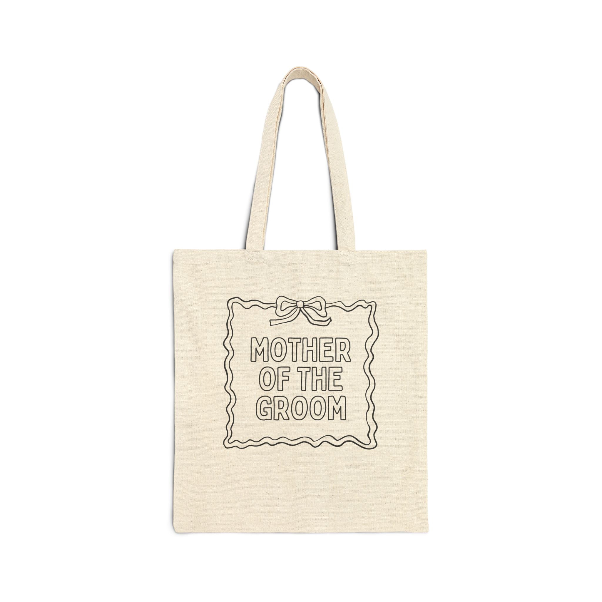 Bridesmaid Bridal Party Tote Bag: Cute Bachelorette Party Painting Coloring or DIY Activity, Mother of the Groom - Opal and June