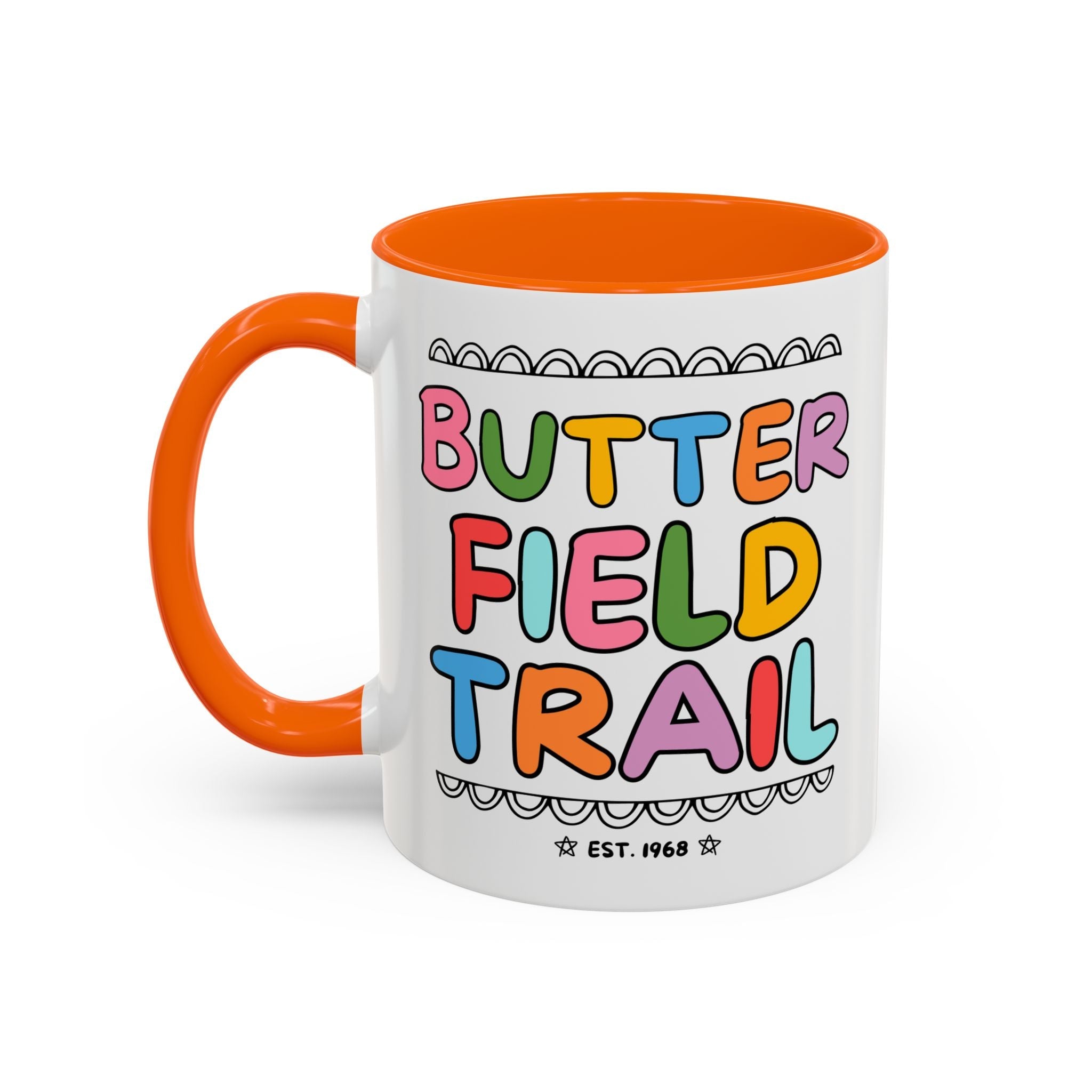 Butterfield Trail Elementary Coffee Mug: Rainbow Letters - Opal and June