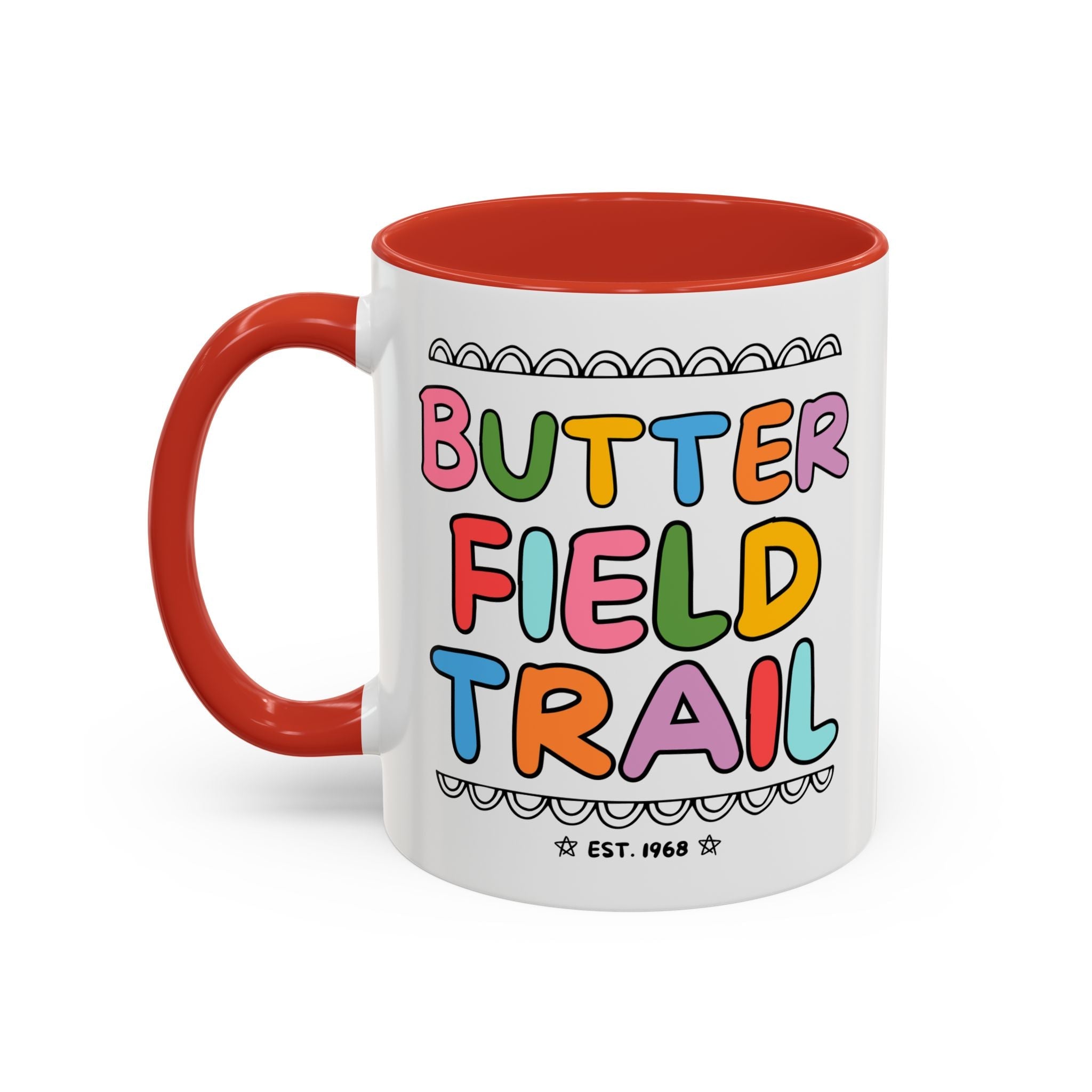 Butterfield Trail Elementary Coffee Mug: Rainbow Letters - Opal and June