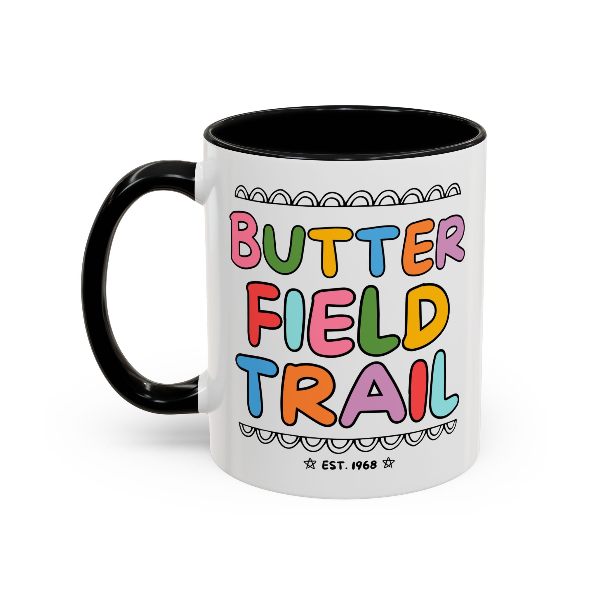 Butterfield Trail Elementary Coffee Mug: Rainbow Letters - Opal and June