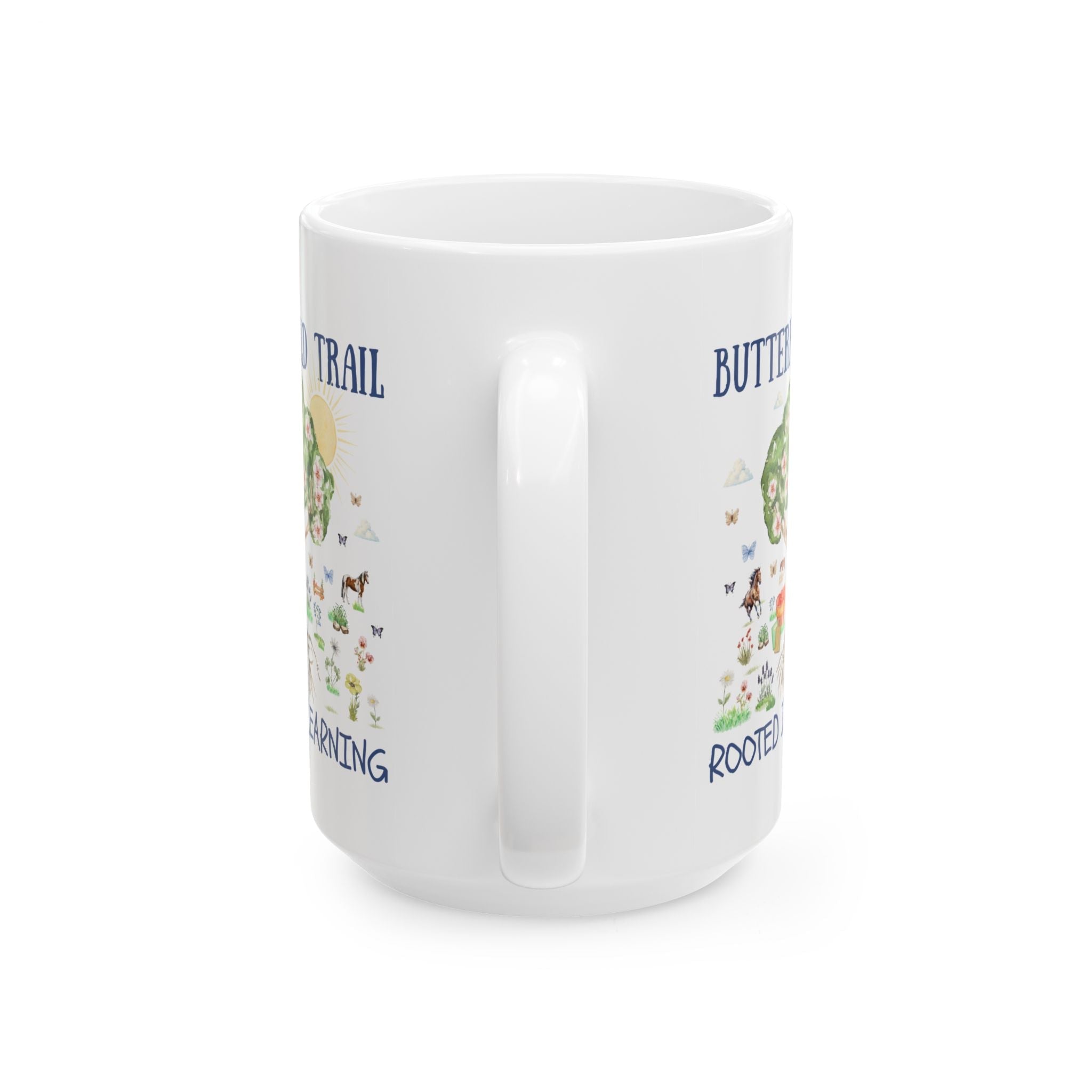 Butterfield Trail Elementary Coffee Mug: Rooted in Learning | FPS + Opal and June 15 Oz Coffee Mug, Fayetteville Public Schools - Opal and June