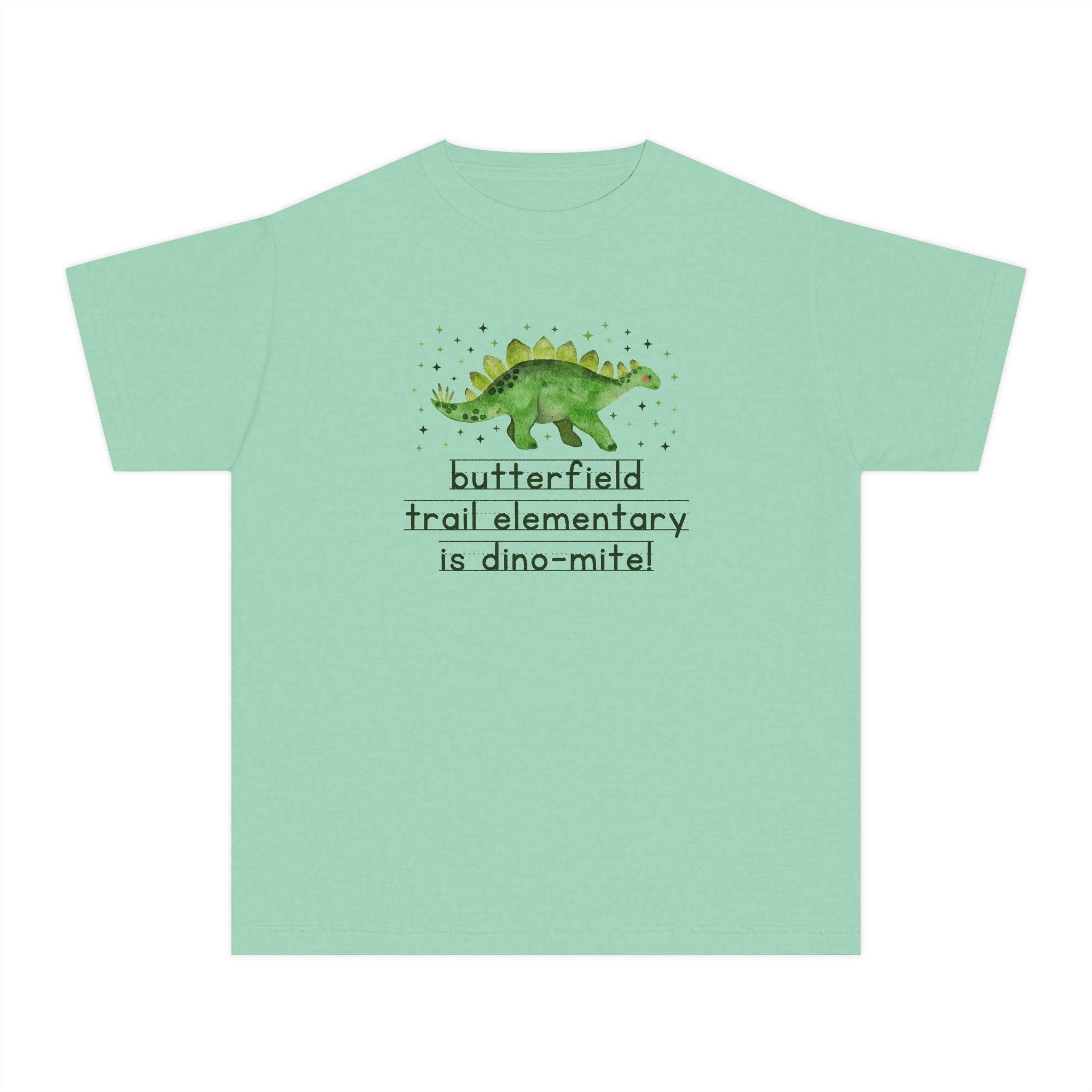 Butterfield Trail Elementary School Kids Tee Shirt: Butterfield Trail Elementary is Dino - Mite! | FPS + Opal and June Kids Tee Shirt, Fayetteville Public Schools - Opal and June