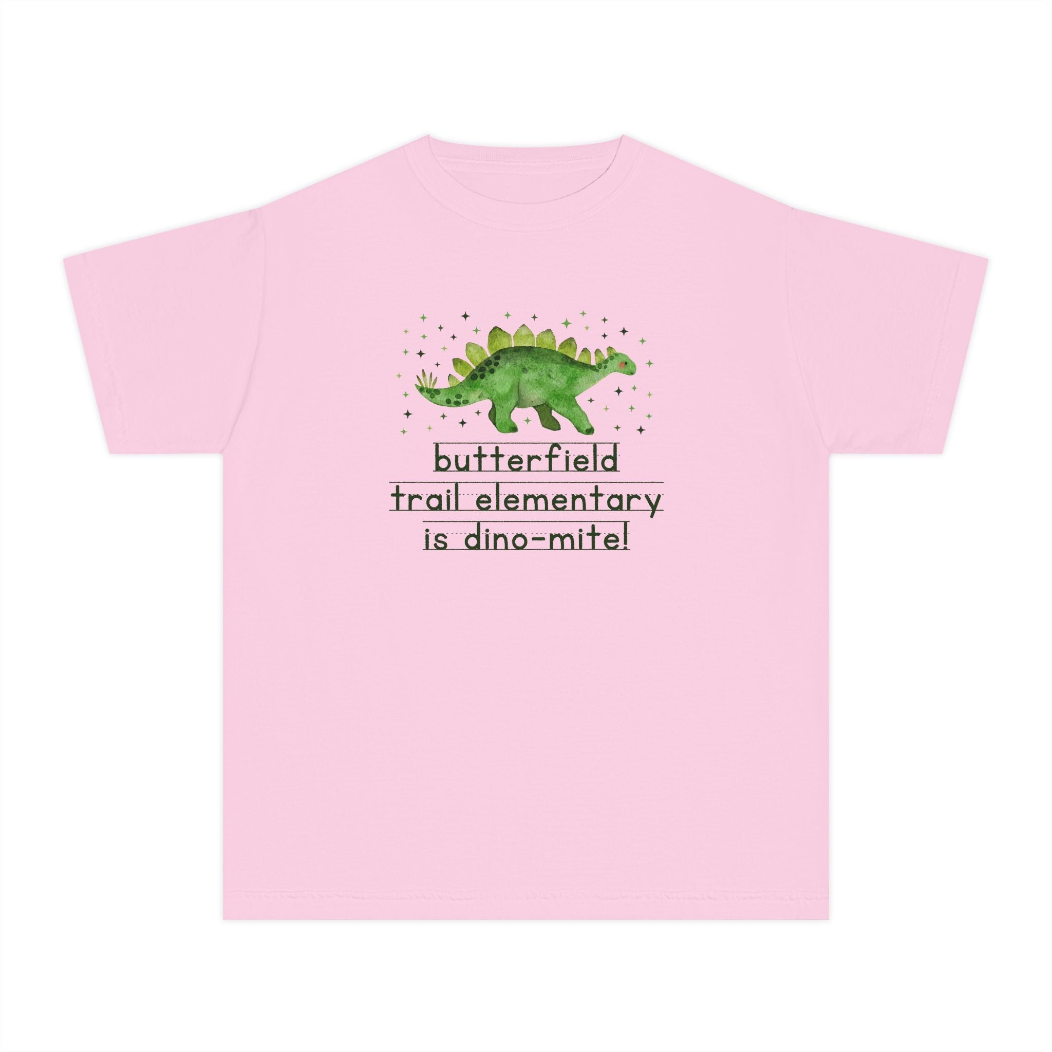 Butterfield Trail Elementary School Kids Tee Shirt: Butterfield Trail Elementary is Dino - Mite! | FPS + Opal and June Kids Tee Shirt, Fayetteville Public Schools - Opal and June