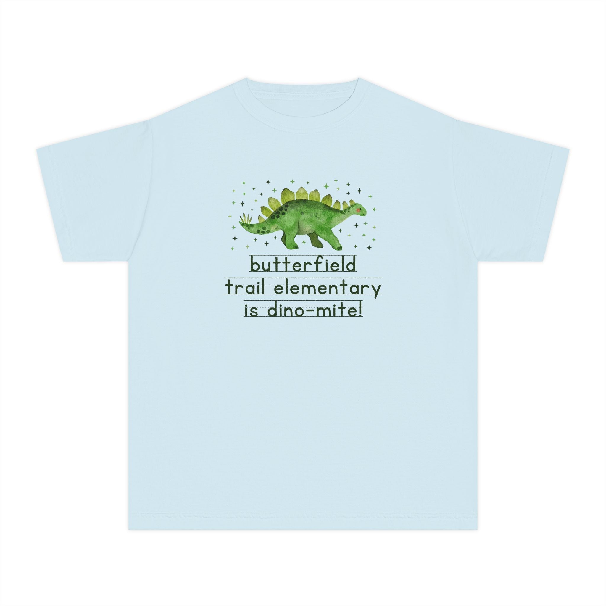 Butterfield Trail Elementary School Kids Tee Shirt: Butterfield Trail Elementary is Dino - Mite! | FPS + Opal and June Kids Tee Shirt, Fayetteville Public Schools - Opal and June