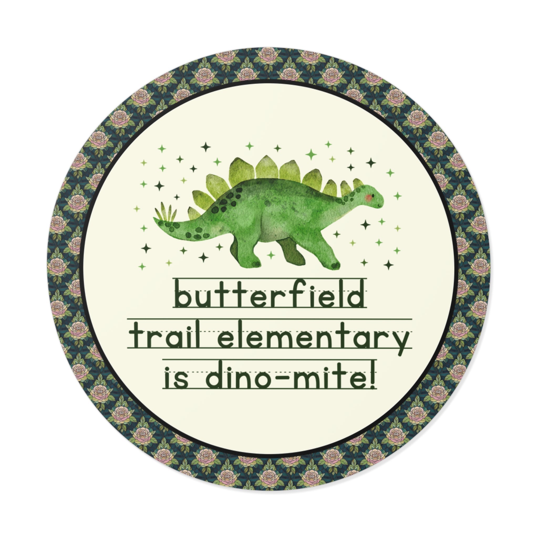 Butterfield Trail Elementary School Sticker: Butterfield Trail Elementary is Dino - Mite! | FPS + Opal and June Sticker, Fayetteville Public Schools - Opal and June