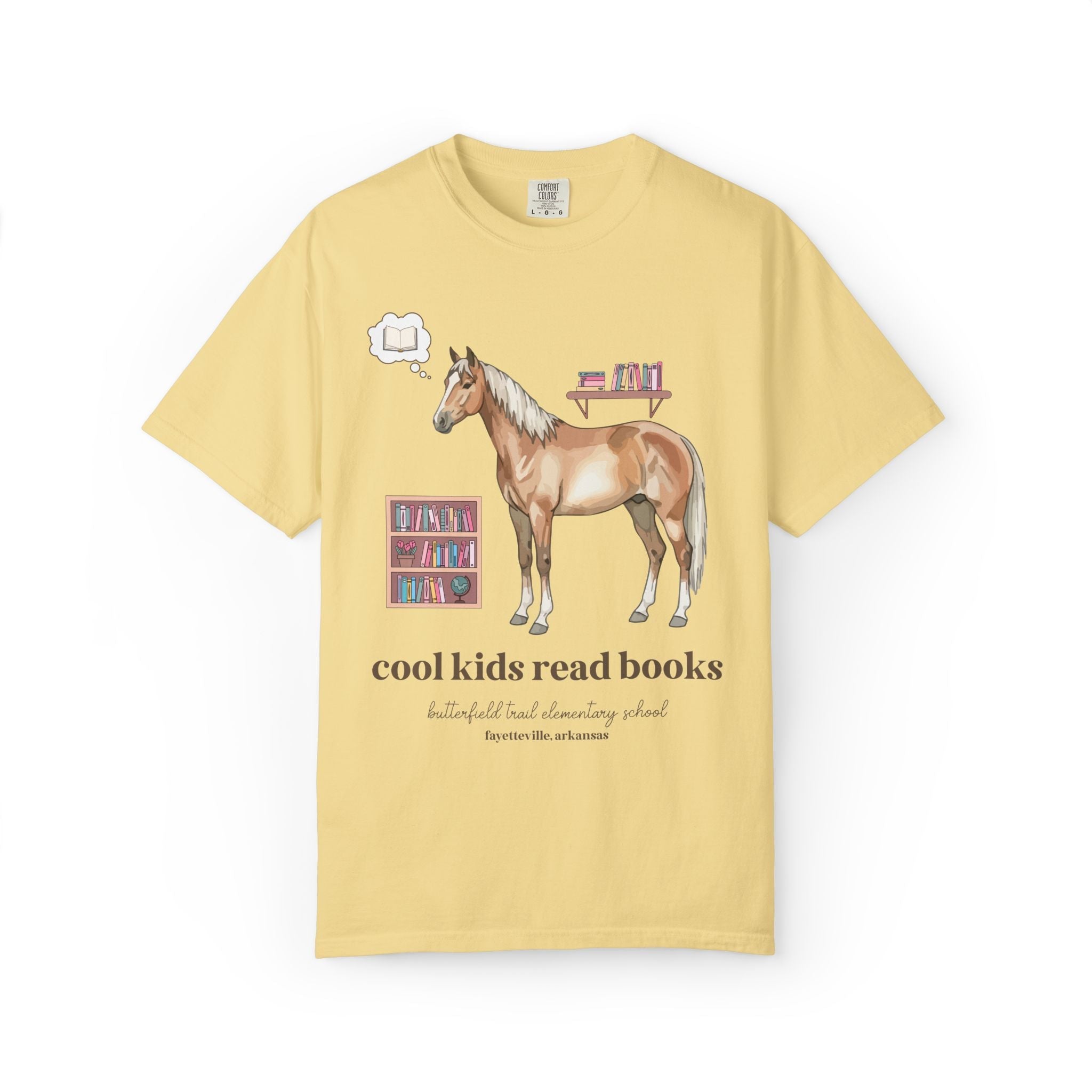 Butterfield Trail Elementary School Tee Shirt: Cool Kids Read Books | FPS + Opal and June Tee Shirt, Fayetteville Public Schools - Opal and June