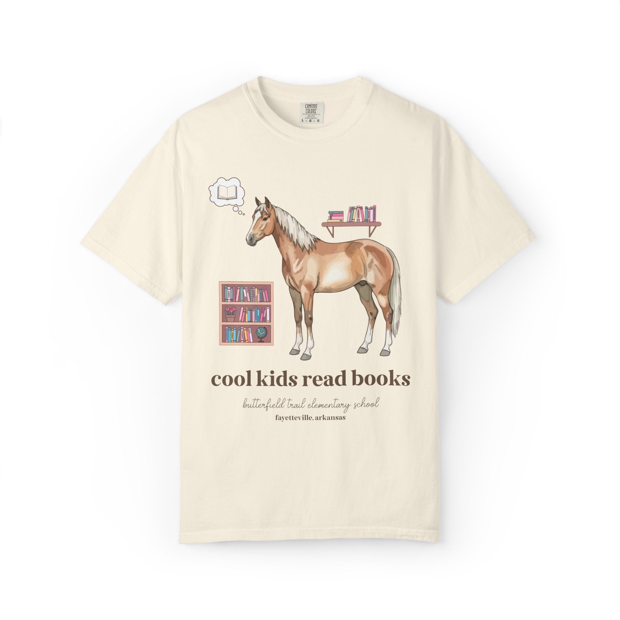 Butterfield Trail Elementary School Tee Shirt: Cool Kids Read Books | FPS + Opal and June Tee Shirt, Fayetteville Public Schools - Opal and June