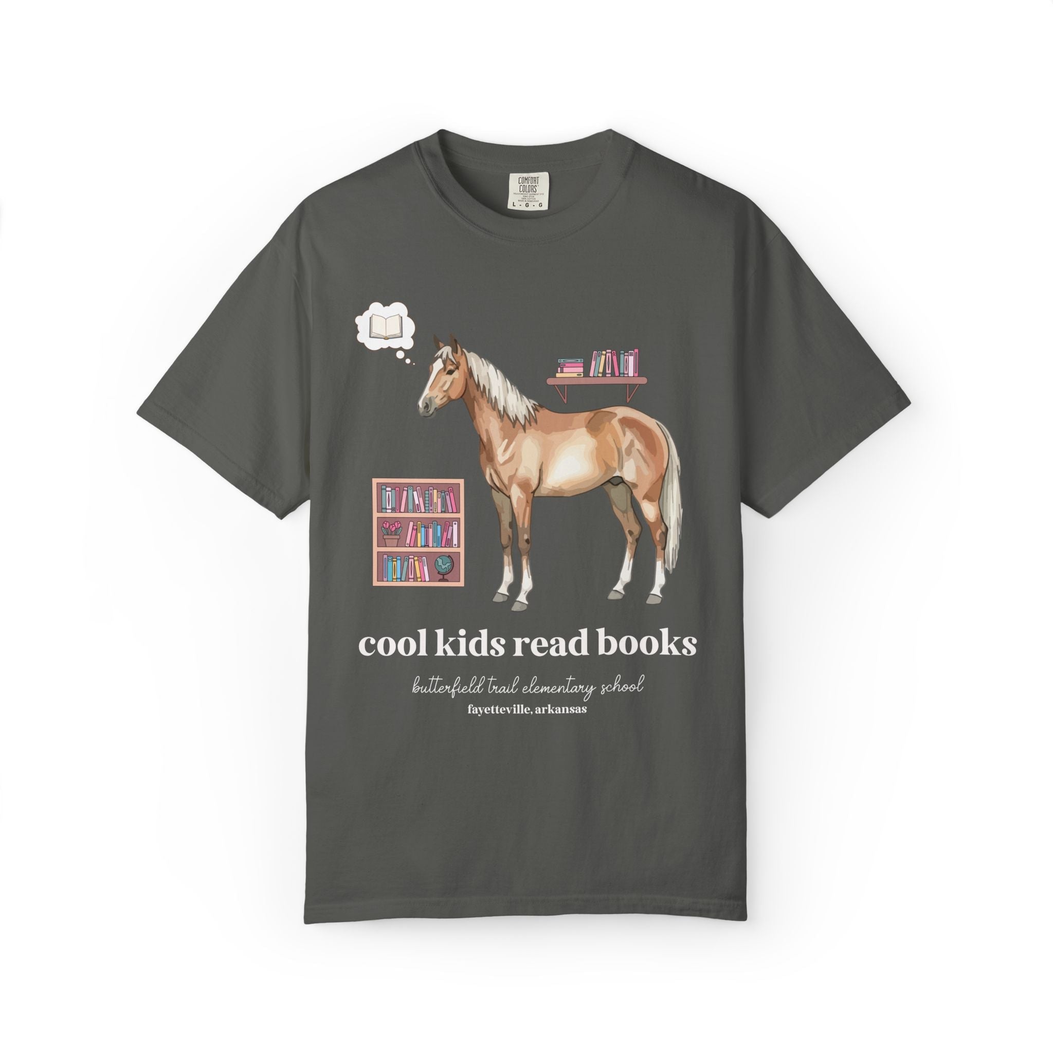 Butterfield Trail Elementary School Tee Shirt: Cool Kids Read Books | FPS + Opal and June Tee Shirt, Fayetteville Public Schools - Opal and June