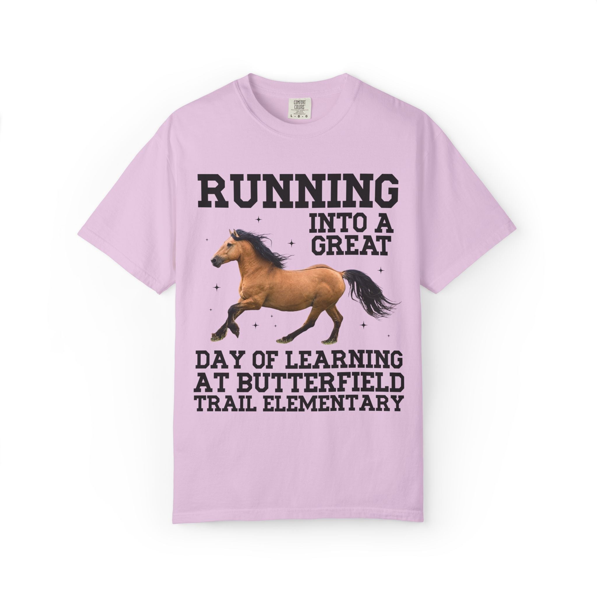 Butterfield Trail Elementary School Tee Shirt: Running Into a Great Day of Learning | FPS + Opal and June Tee Shirt, Fayetteville Public Schools - Opal and June