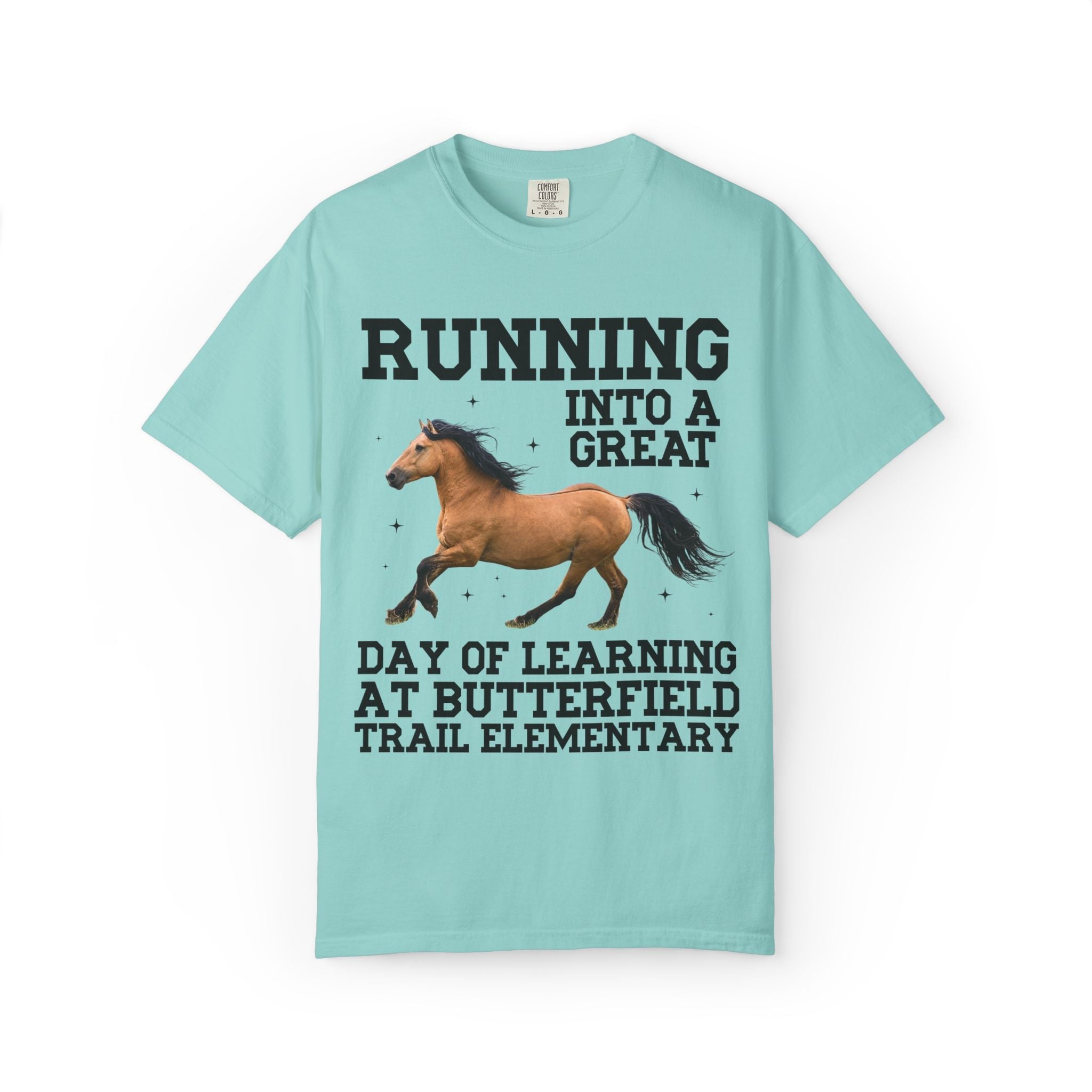 Butterfield Trail Elementary School Tee Shirt: Running Into a Great Day of Learning | FPS + Opal and June Tee Shirt, Fayetteville Public Schools - Opal and June