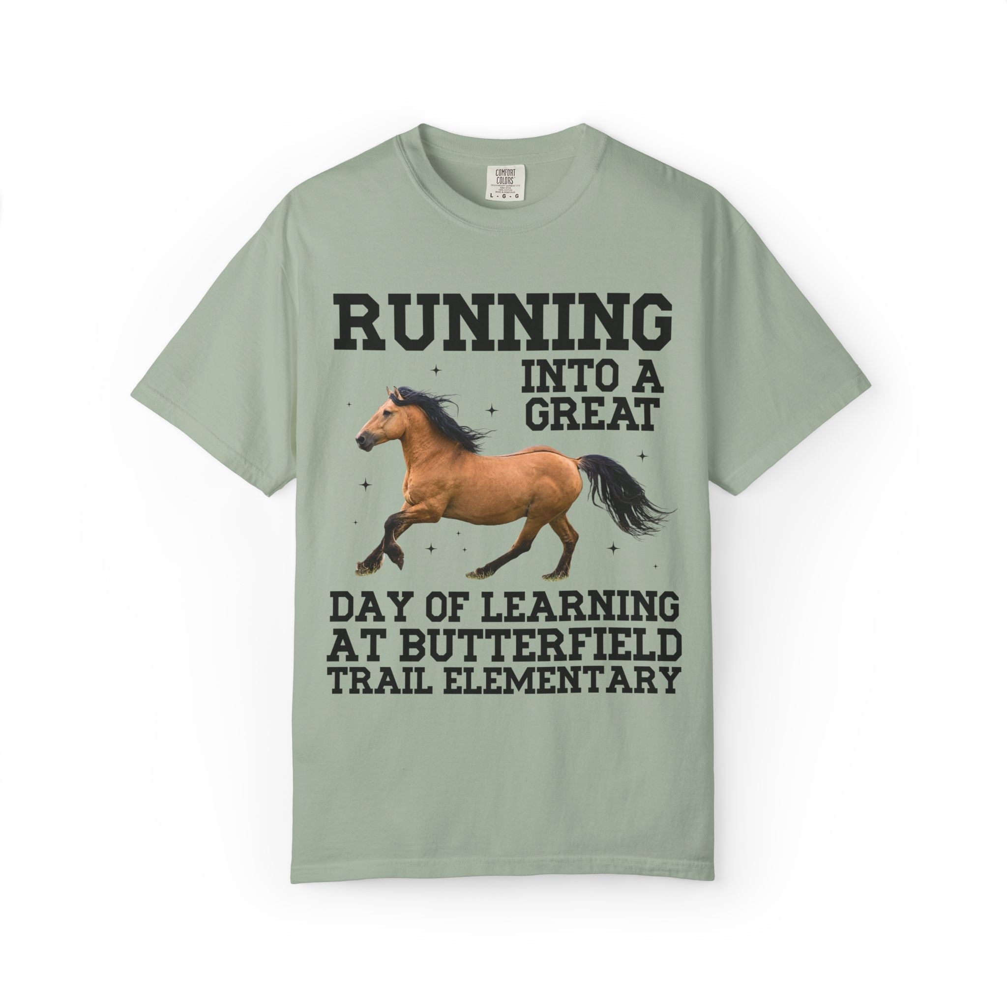 Butterfield Trail Elementary School Tee Shirt: Running Into a Great Day of Learning | FPS + Opal and June Tee Shirt, Fayetteville Public Schools - Opal and June