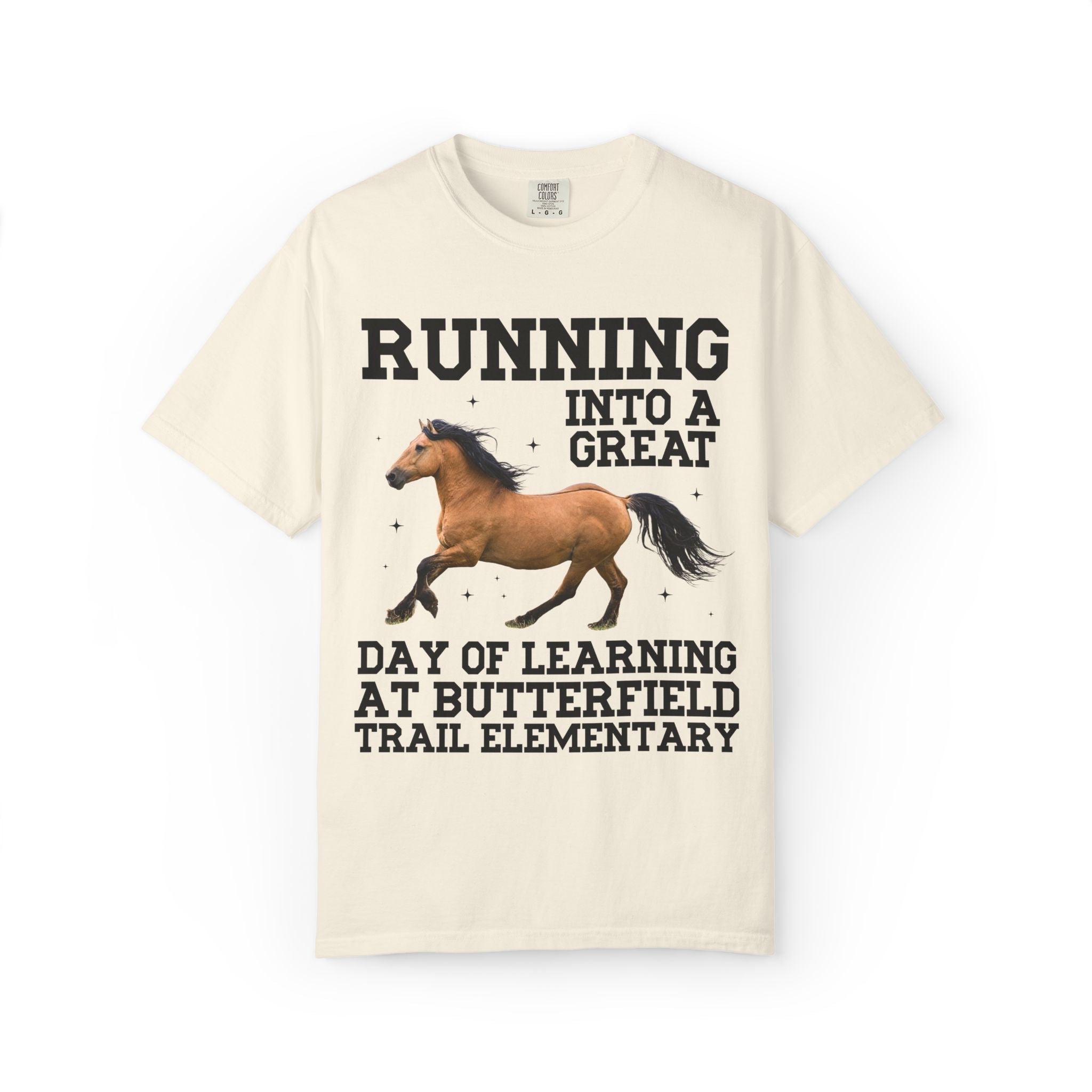 Butterfield Trail Elementary School Tee Shirt: Running Into a Great Day of Learning | FPS + Opal and June Tee Shirt, Fayetteville Public Schools - Opal and June