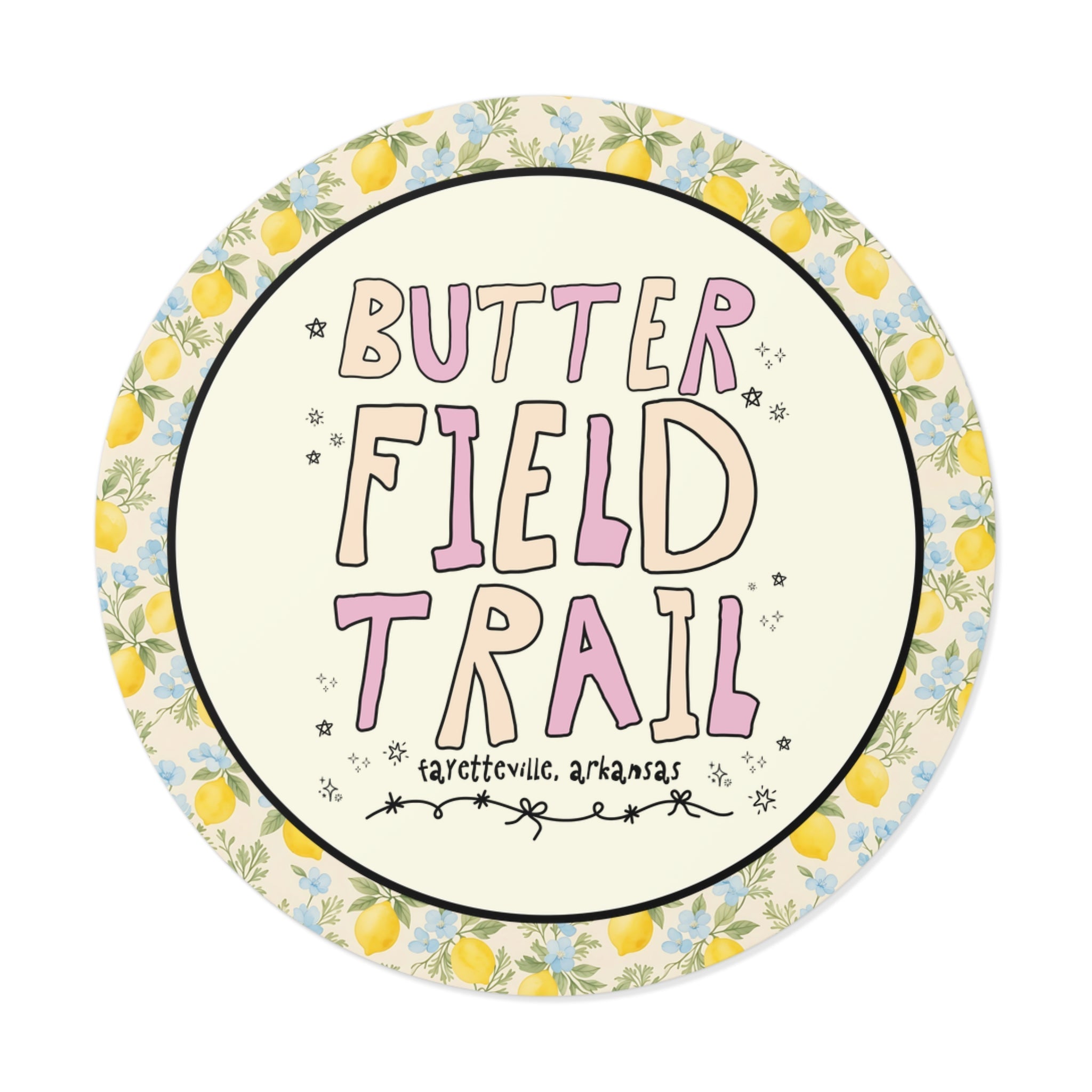 Butterfield Trail Elementary Sticker: Pink and Beige Letters | FPS + Opal and June Sticker, Fayetteville Public Schools - Opal and June