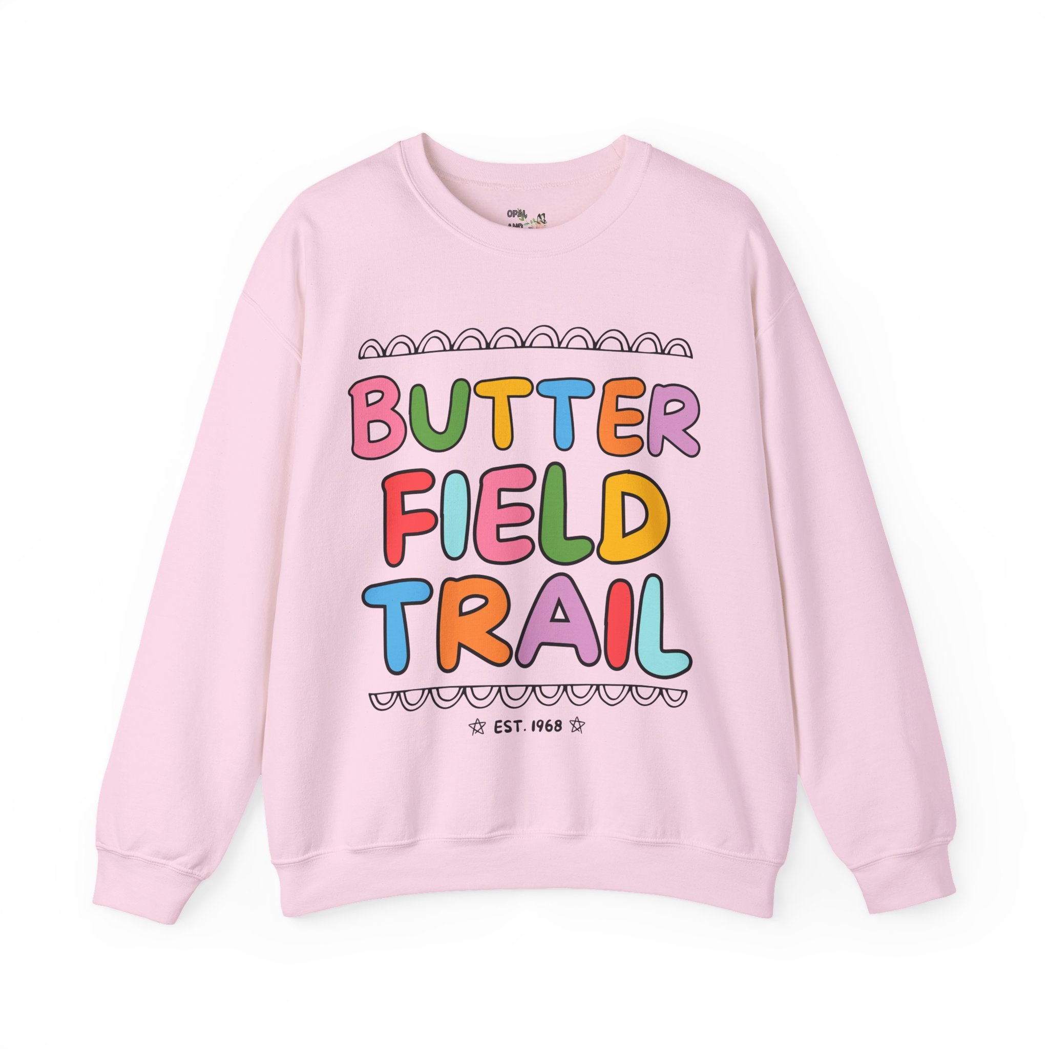 Butterfield Trail Elementary Sweatshirt: Rainbow Letters - Opal and June