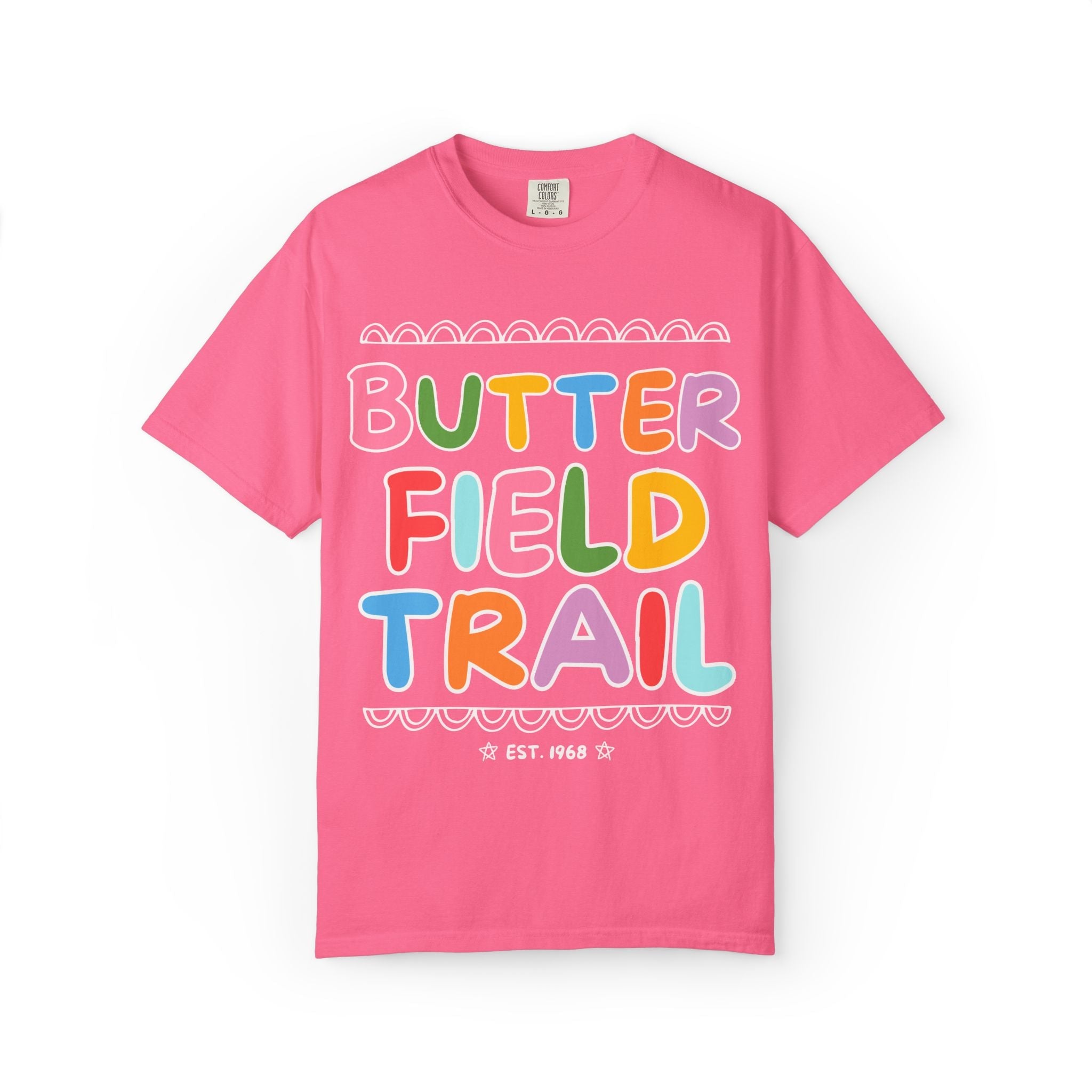 Butterfield Trail Elementary Tee Shirt: Rainbow Letters - Opal and June