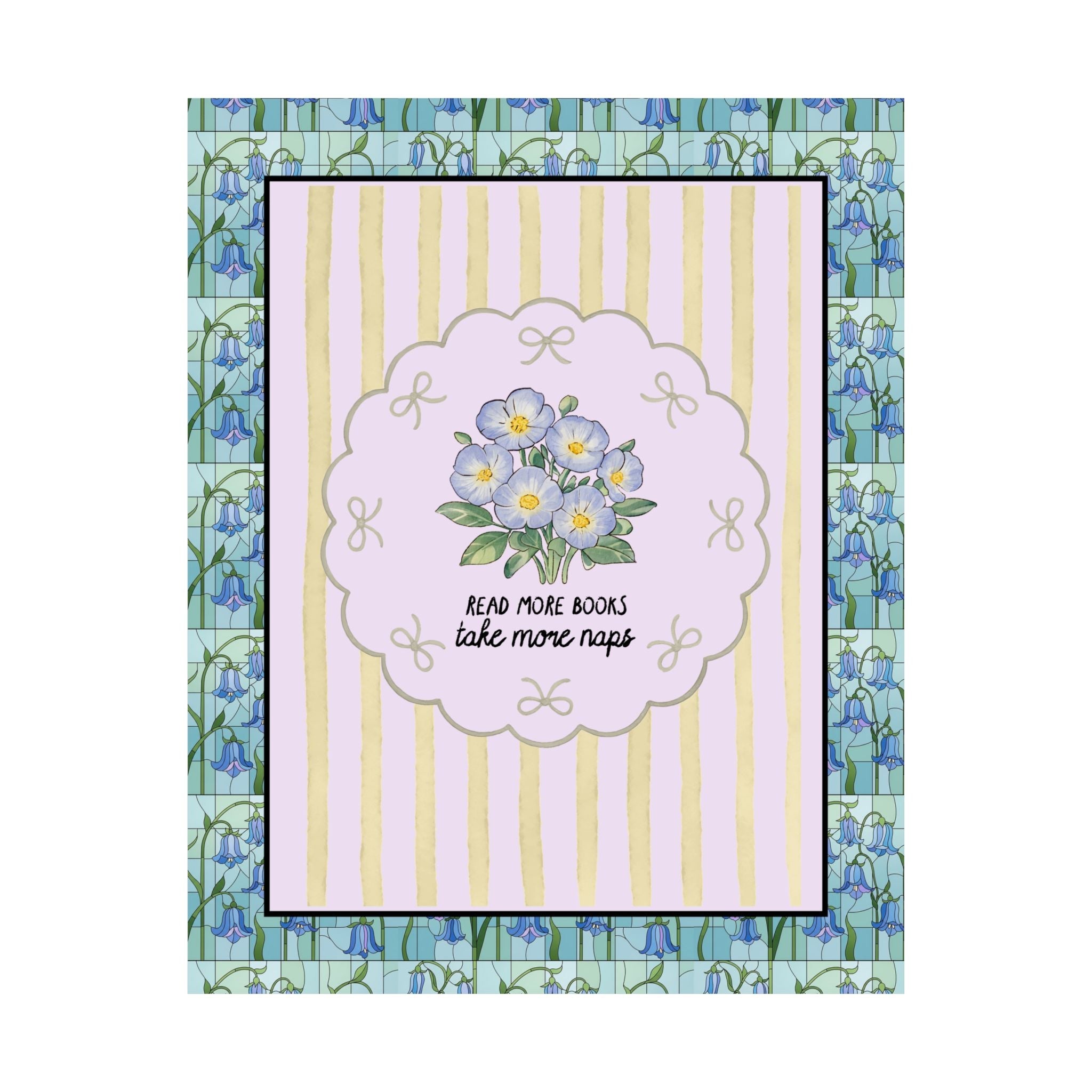 Buy More Books Take More Naps Poster with Flowers: Cute Bookish Gift for Romance Reader or Literature Major, Boho Flower Book Lover Gift - Opal and June