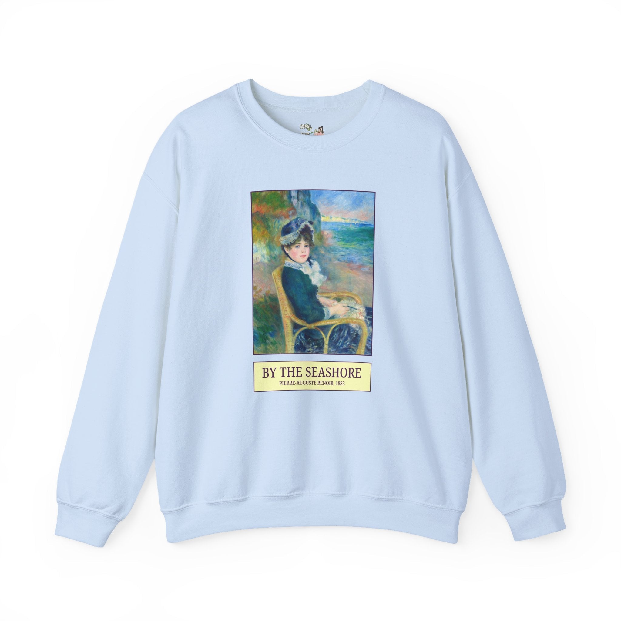 By the Seashore by Pierre-Auguste Renoir Art History Buff Sweatshirt, Late 19th Century Art Historian Gift for Museum Lover, Beach Trip Crewneck - Opal and June