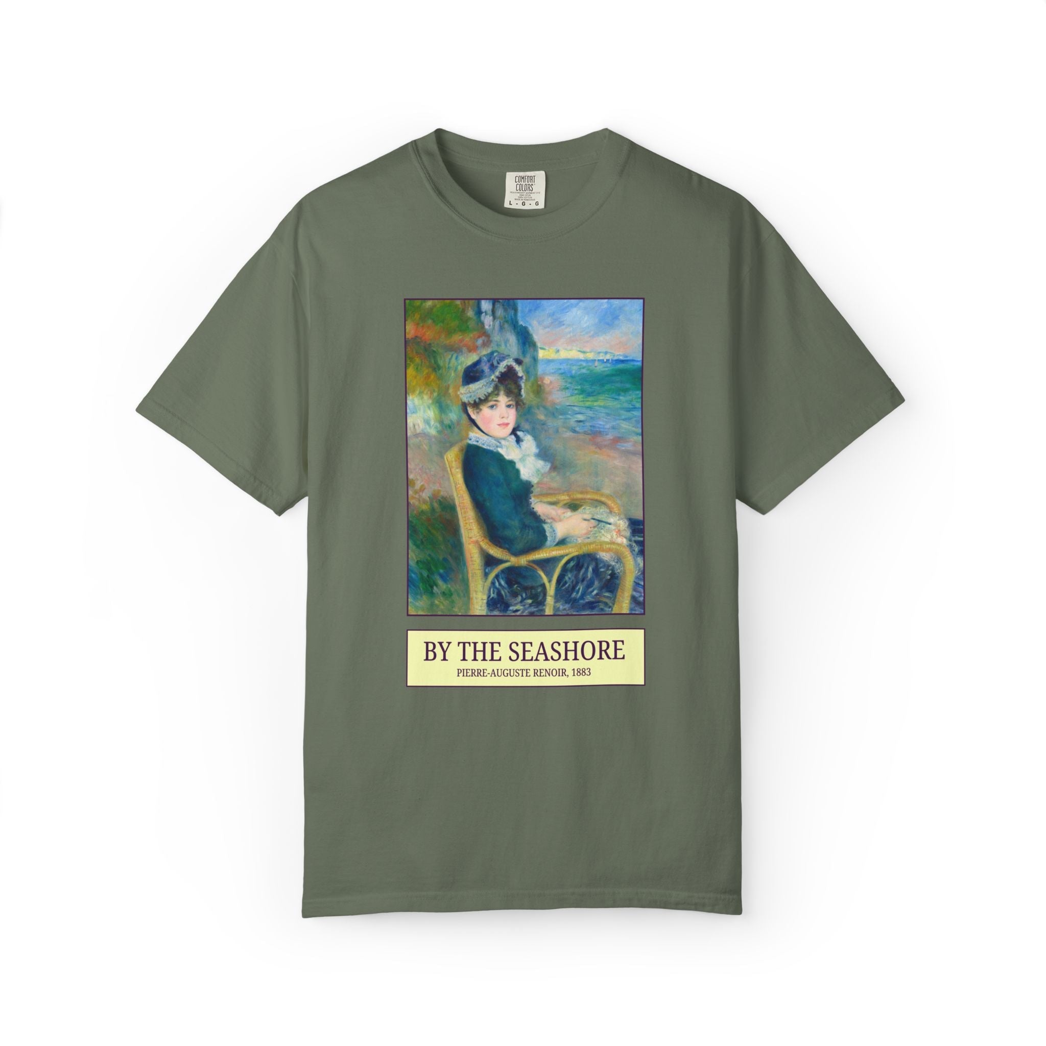 By the Seashore by Pierre-Auguste Renoir Art History Buff Tee Shirt, Late 19th Century Art Historian Gift for Museum Lover, Beach Trip Tee - Opal and June