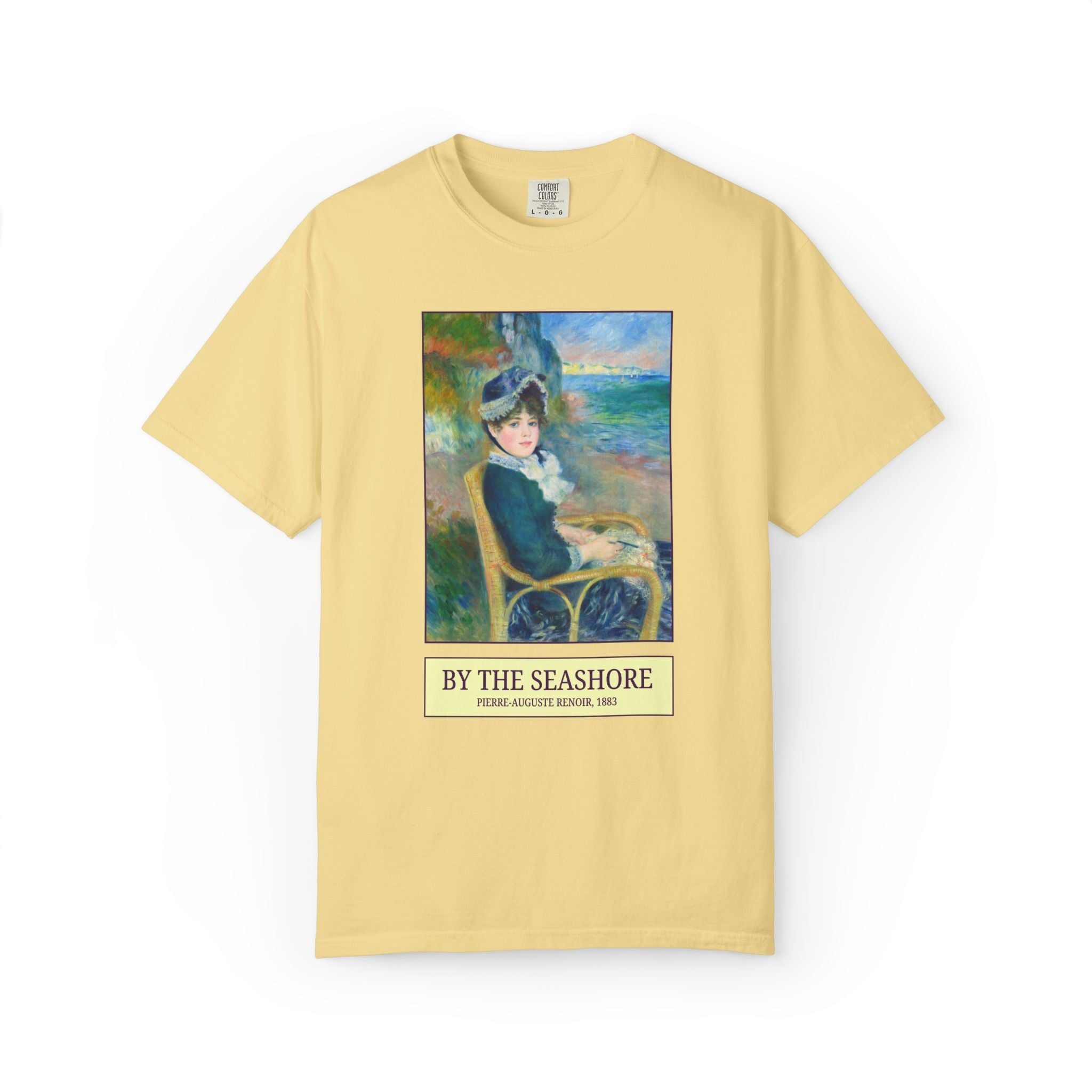 By the Seashore by Pierre-Auguste Renoir Art History Buff Tee Shirt, Late 19th Century Art Historian Gift for Museum Lover, Beach Trip Tee - Opal and June