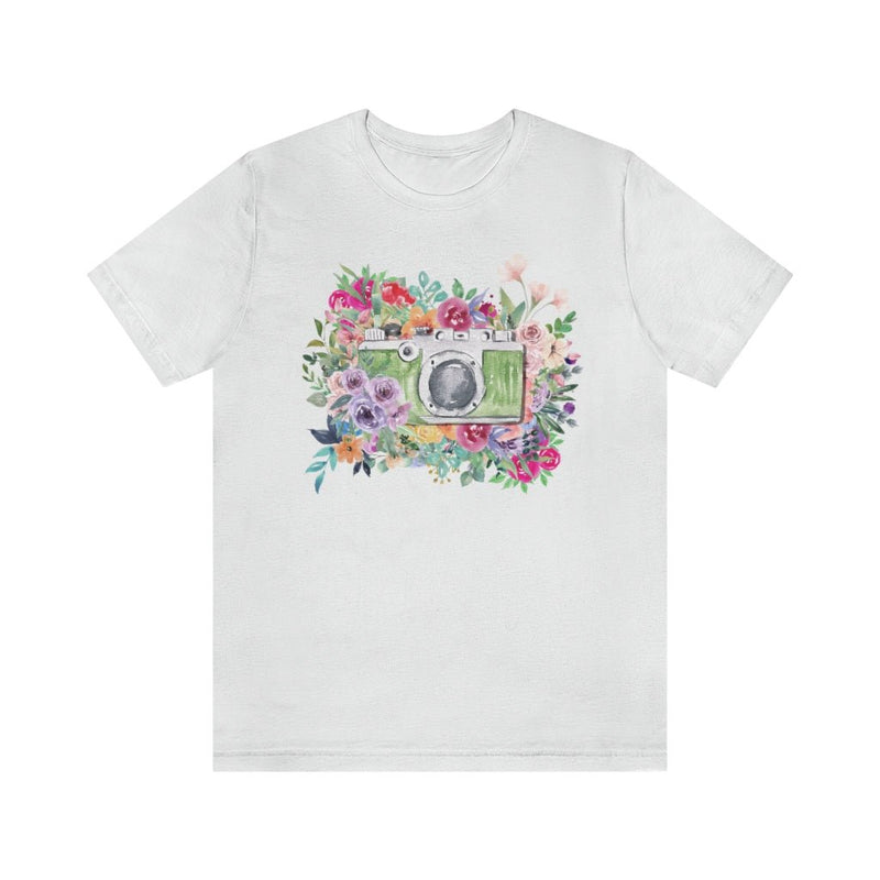 Camera Tee Shirt with Flowers - Opal and June