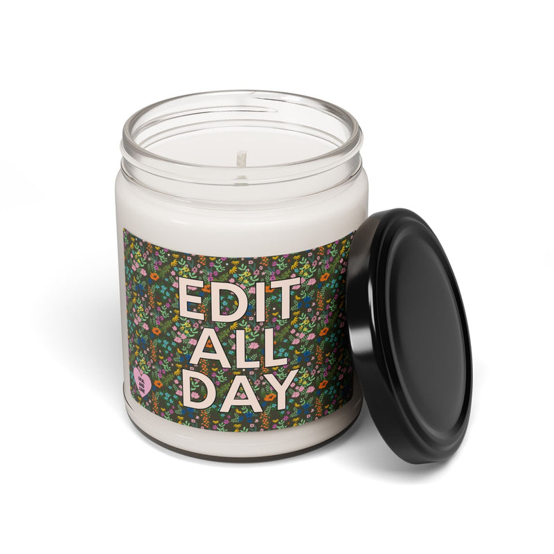 Candle for Writer or Photographer: Edit All Day | Vintage Aesthetic Botanical Candle for Editor, Cute Writing Thank You Gift, Editing Day - Opal and June