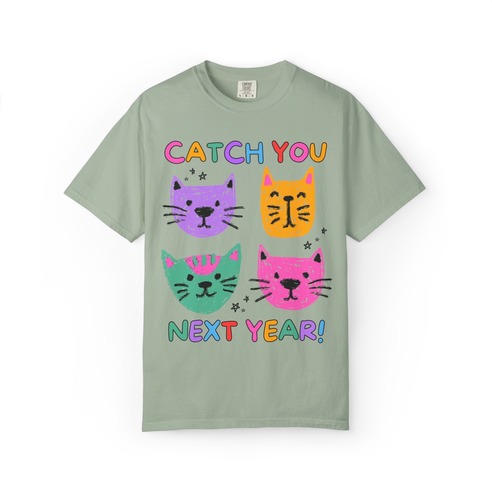 Cat Last Day of School Teacher Tee Shirt: Catch You Next Year! | Funny Animal Lover End of School Year T-Shirt for Cat Mom or Cat Dad - Opal and June