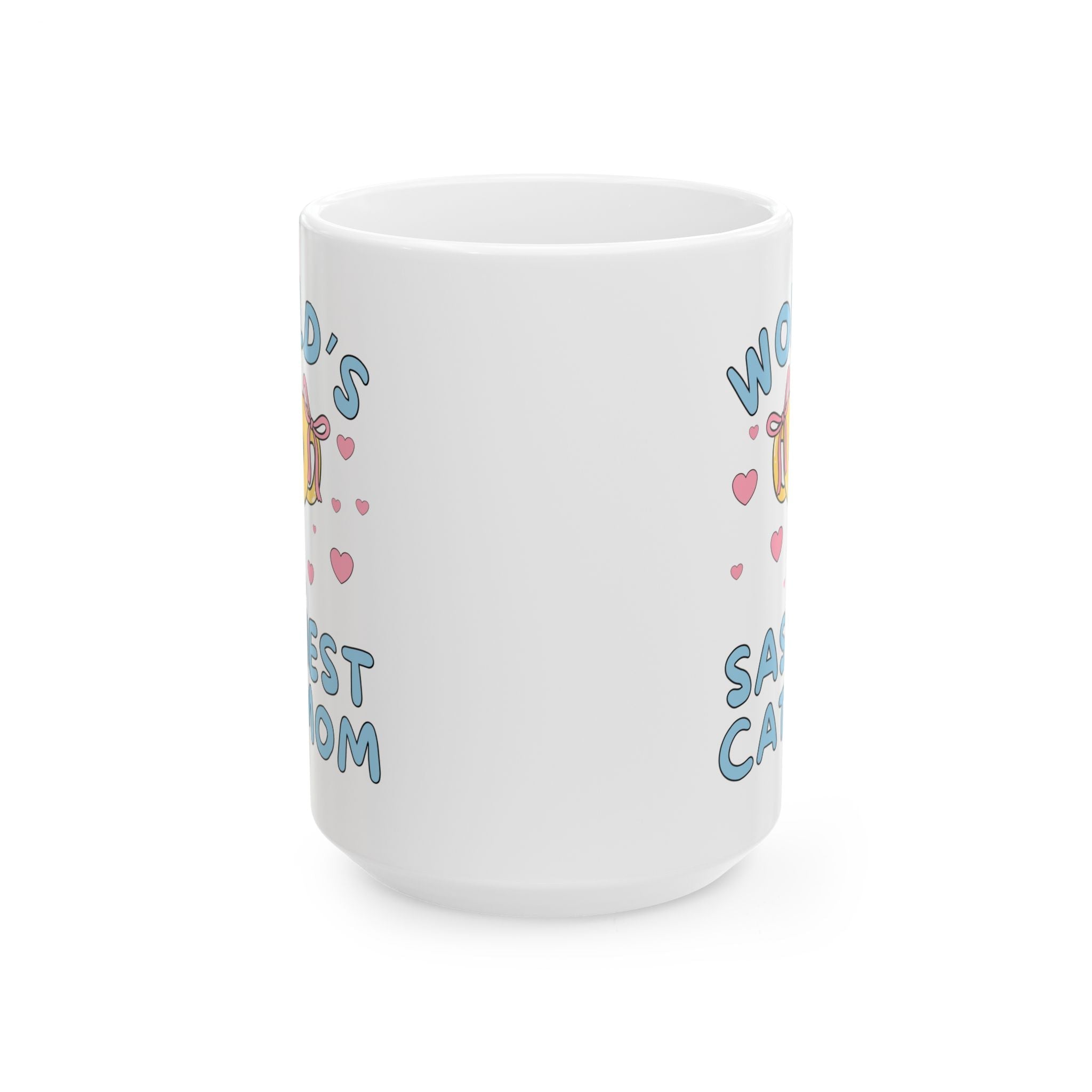 Cat Mom Gift for Friend Obsessed with their Cat: World's Sassiest Cat Mom, 15 Oz Coffee Mug for New Cat Owner, Gift for Wife or Girlfriend - Opal and June