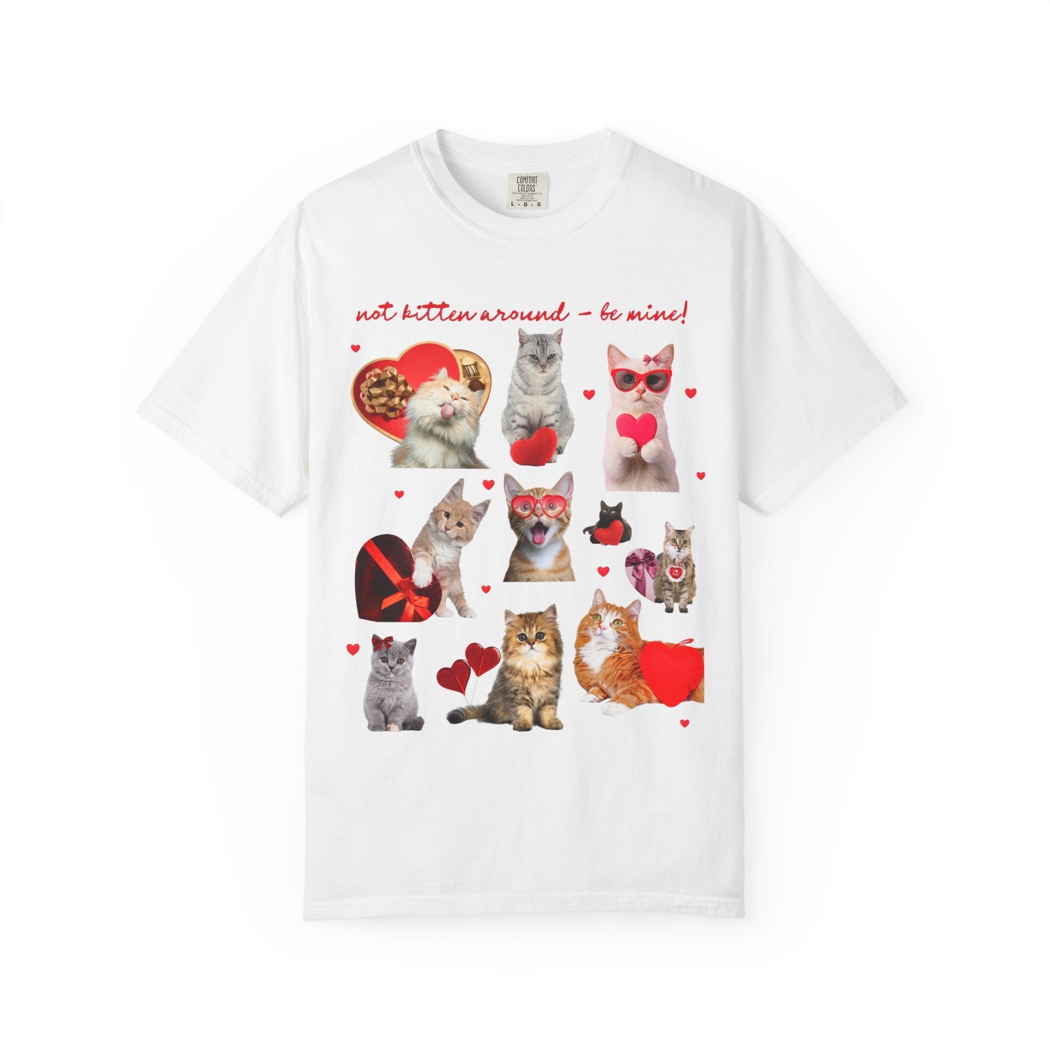 Cat Mom or Cat Dad Valentine's Day T-Shirt for Friend Who Loves Cats, Silly Goblincore Kitten T-Shirt with Hearts, Funny Sarcastic T-Shirt - Opal and June
