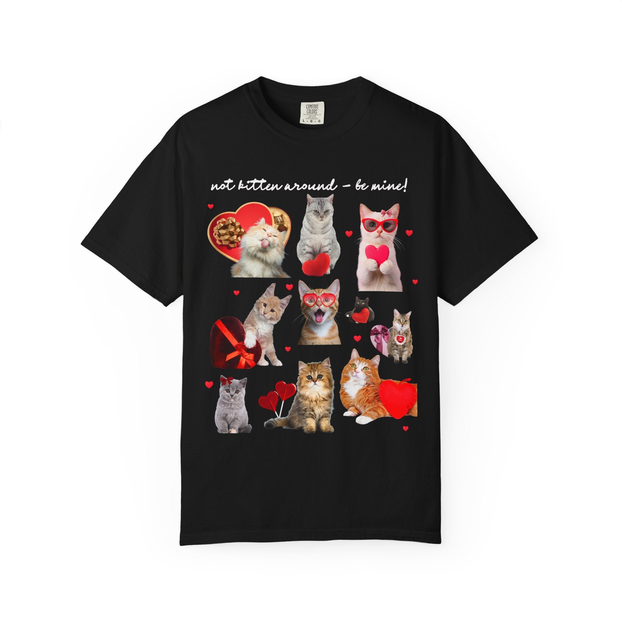 Cat Mom or Cat Dad Valentine's Day T-Shirt for Friend Who Loves Cats, Silly Goblincore Kitten T-Shirt with Hearts, Funny Sarcastic T-Shirt - Opal and June