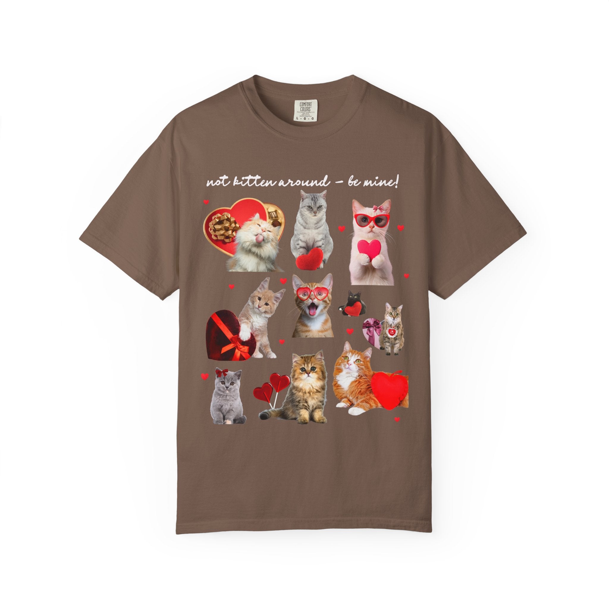 Cat Mom or Cat Dad Valentine's Day T-Shirt for Friend Who Loves Cats, Silly Goblincore Kitten T-Shirt with Hearts, Funny Sarcastic T-Shirt - Opal and June