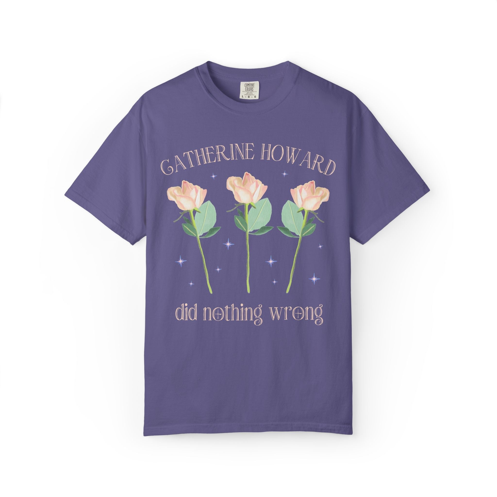 Catherine Howard Tudor History T-Shirt with Roses, Famous Queens, Women's 1500s History Tee for Historian who Loves Henry the 8th's Wives - Opal and June