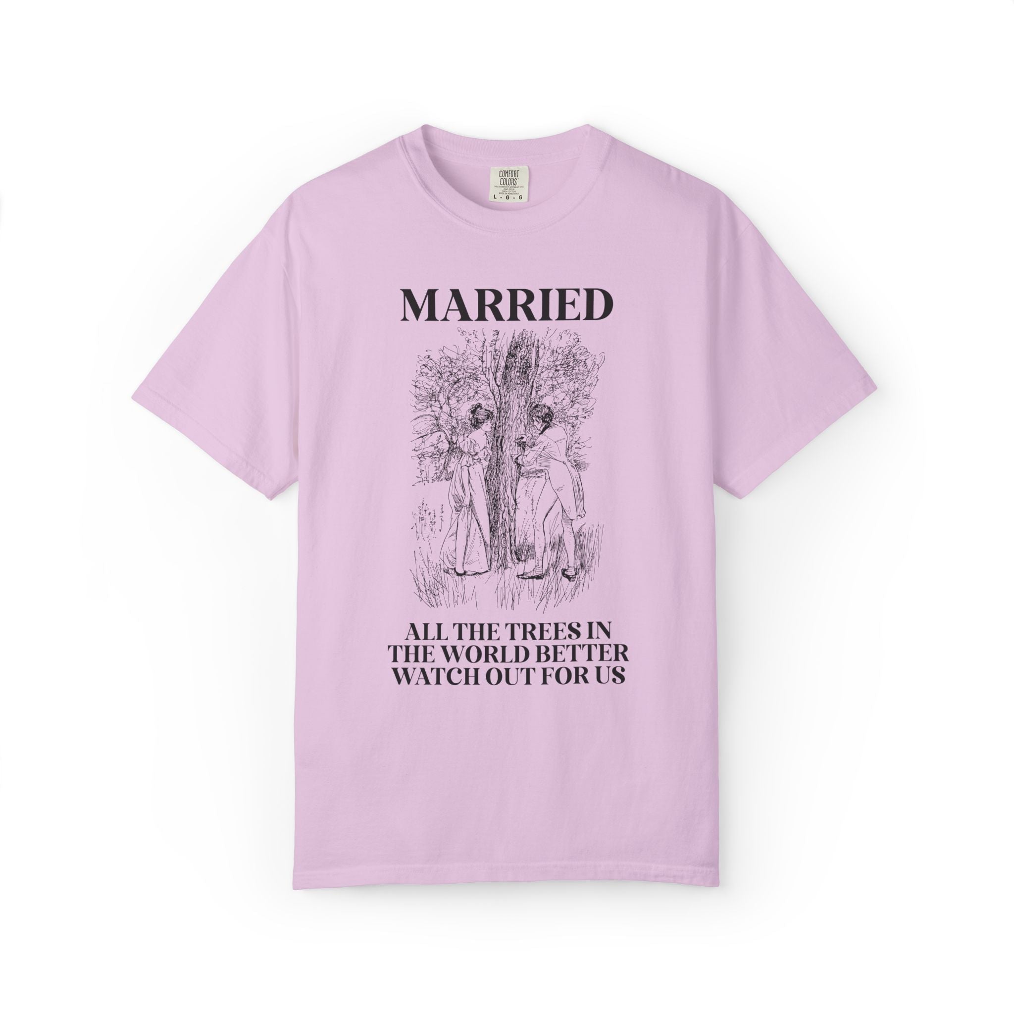 Chaotic Wedding Anniversary or Wedding Celebration Tee Shirt for Bride and Groom, Silly Historical Romance Aesthetic Kitschy Wedding Tee - Opal and June