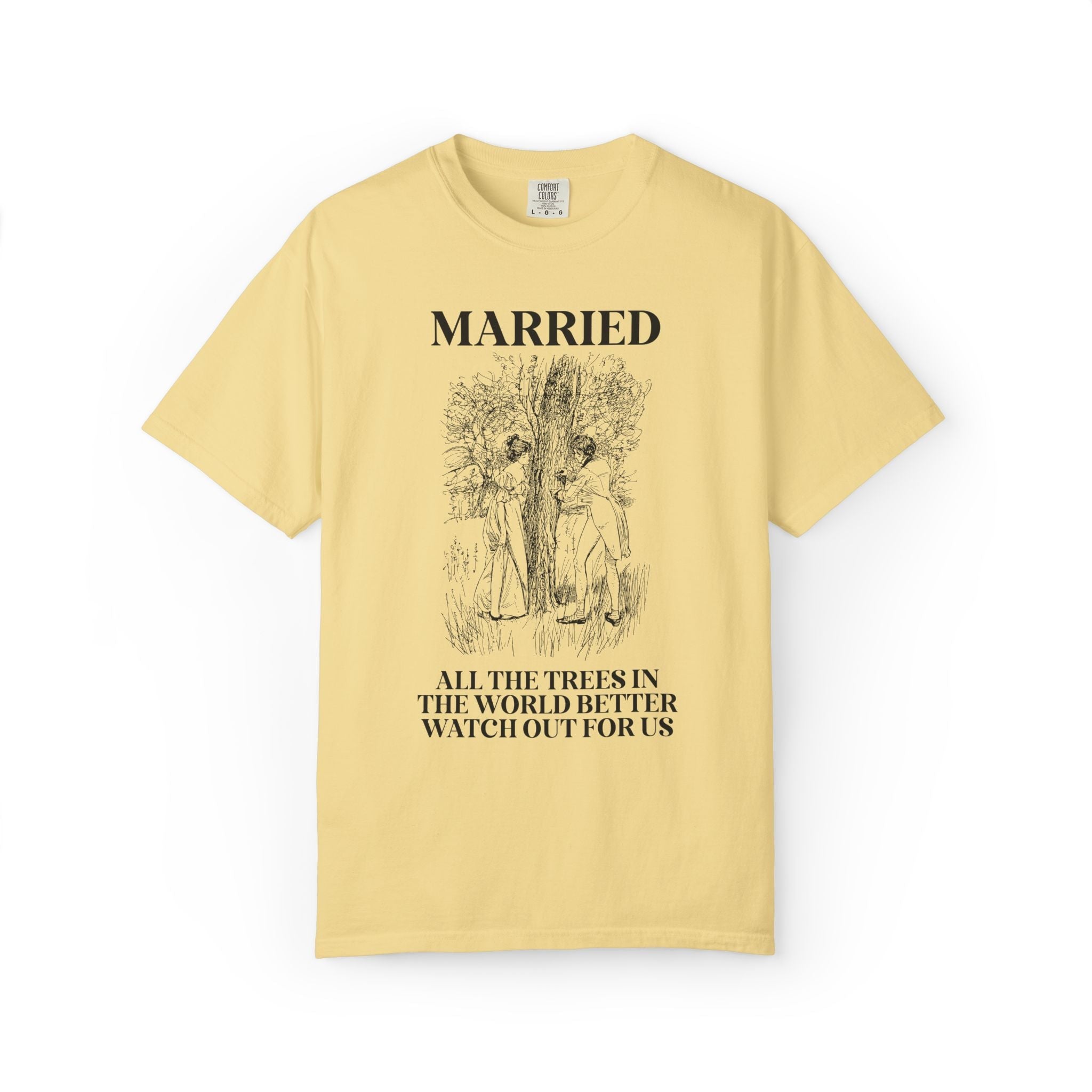 Chaotic Wedding Anniversary or Wedding Celebration Tee Shirt for Bride and Groom, Silly Historical Romance Aesthetic Kitschy Wedding Tee - Opal and June