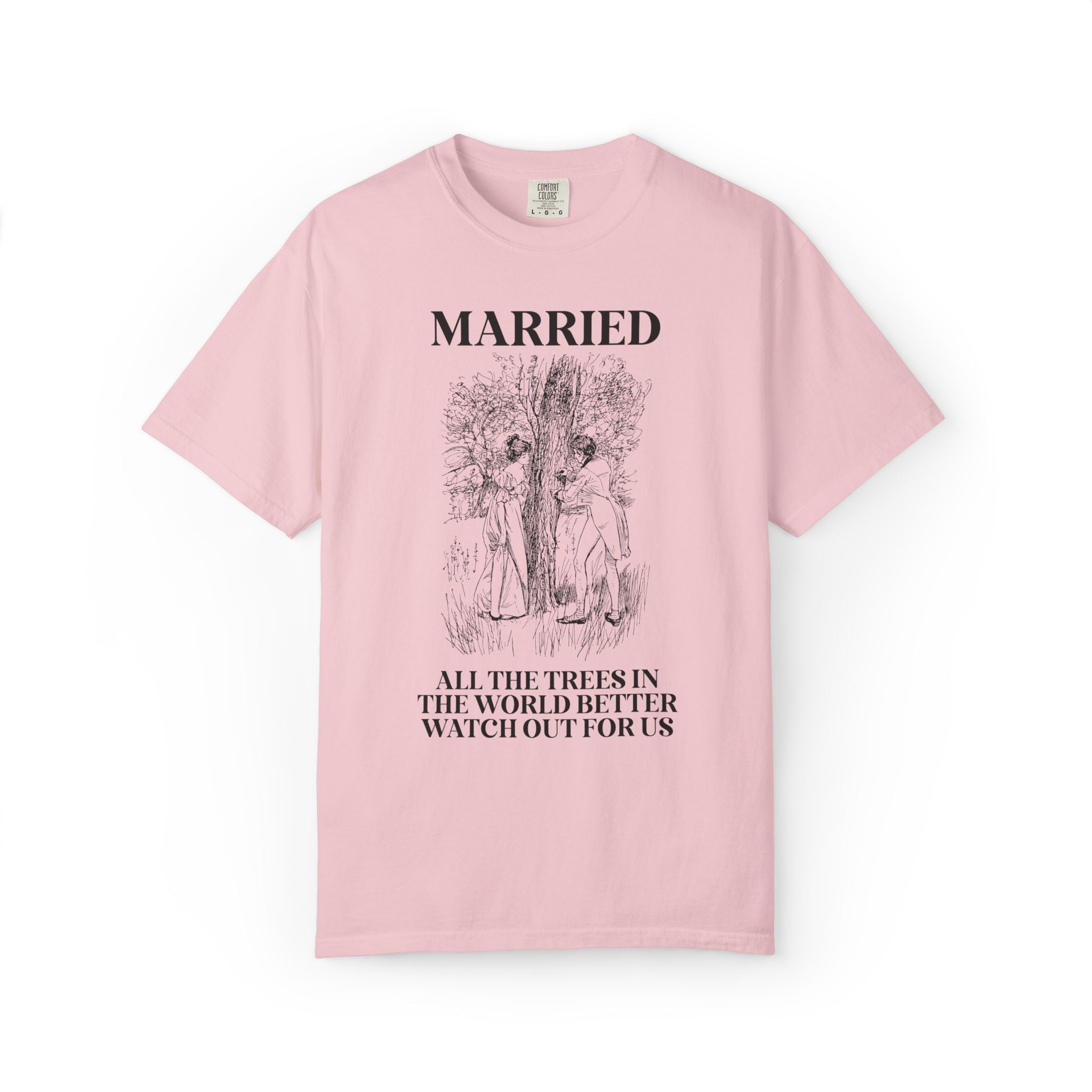 Chaotic Wedding Anniversary or Wedding Celebration Tee Shirt for Bride and Groom, Silly Historical Romance Aesthetic Kitschy Wedding Tee - Opal and June