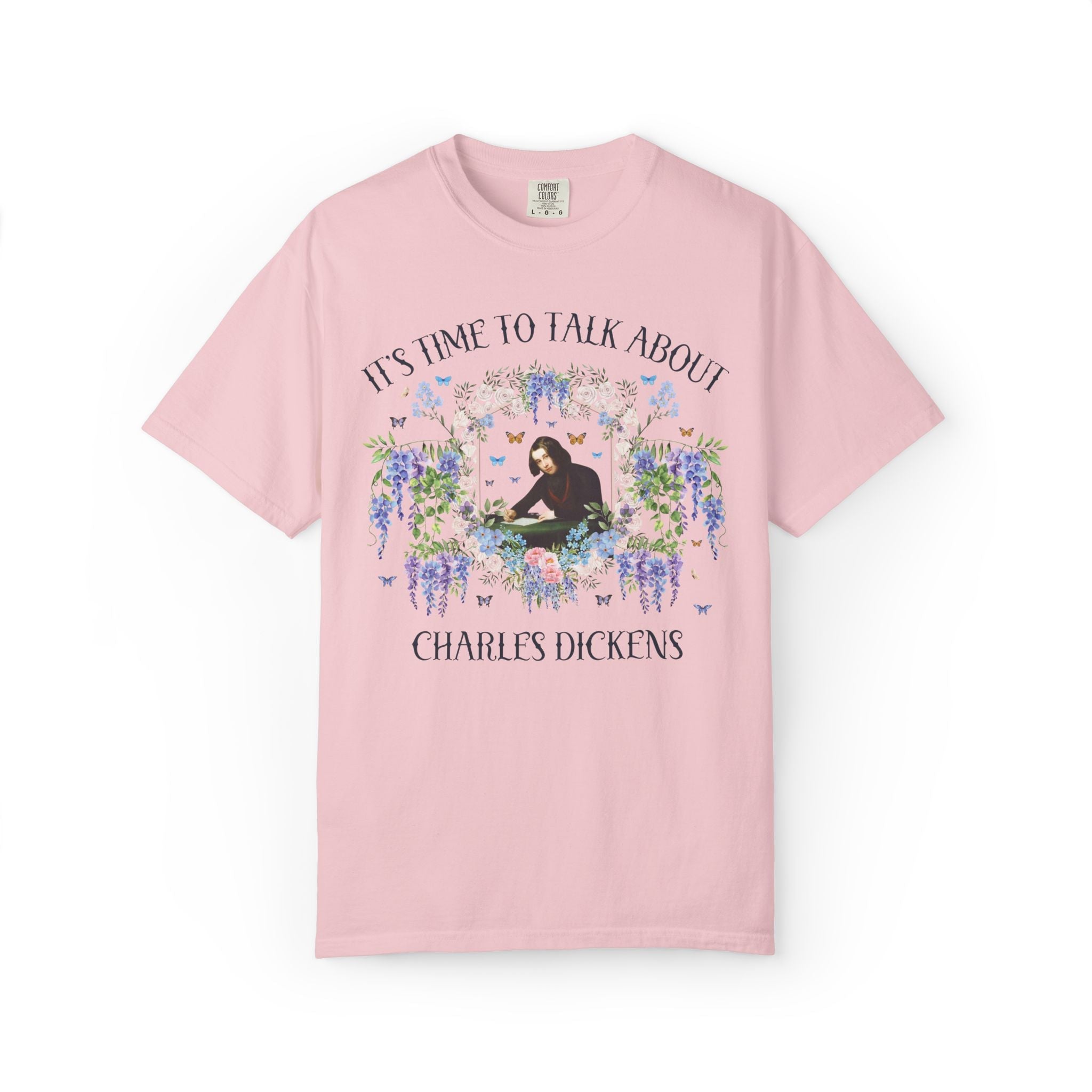 Charles Dickens Classic English Literature Tee Shirt for English Professor or Bookworm, 19th Century Famous Writers, School Librarian Gift - Opal and June