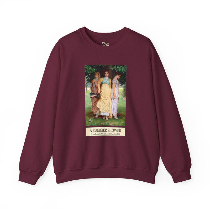 Charles Edward Perugini Art History Sweatshirt: A Summer Shower, 19th Century European Art, Victorian History, Famous Paintings of Women - Opal and June