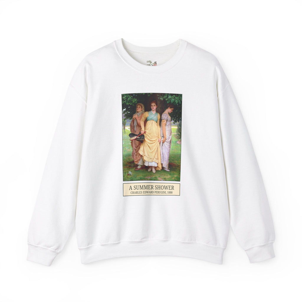 Charles Edward Perugini Art History Sweatshirt: A Summer Shower, 19th Century European Art, Victorian History, Famous Paintings of Women - Opal and June