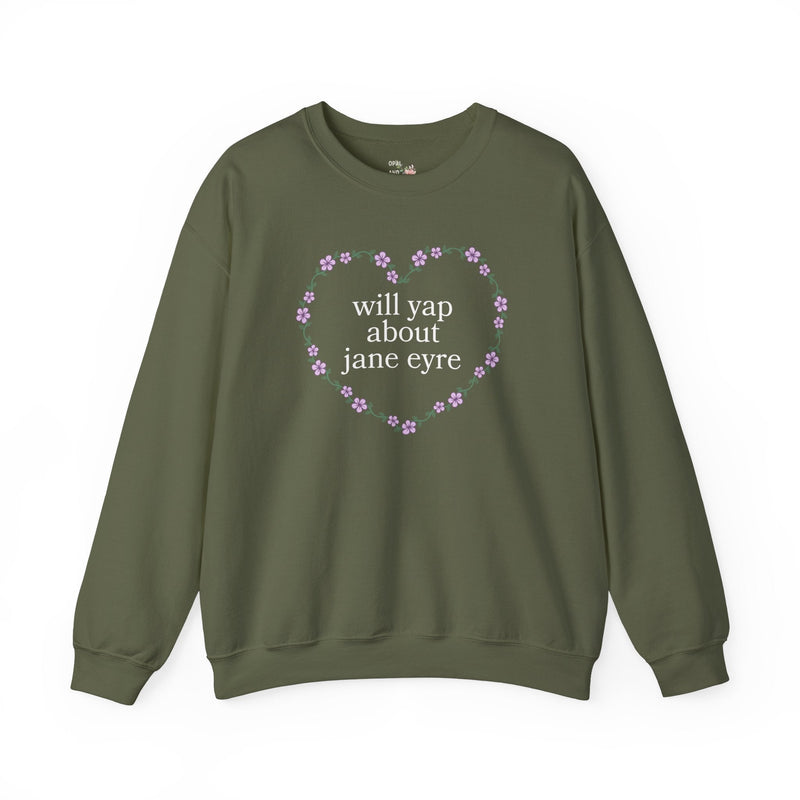 Charlotte Bronte Jane Eyre Sweatshirt for Book Lover Who Loves Gothic Romance, 19th Century Classic Literature Crewneck, Bookworm Present - Opal and June
